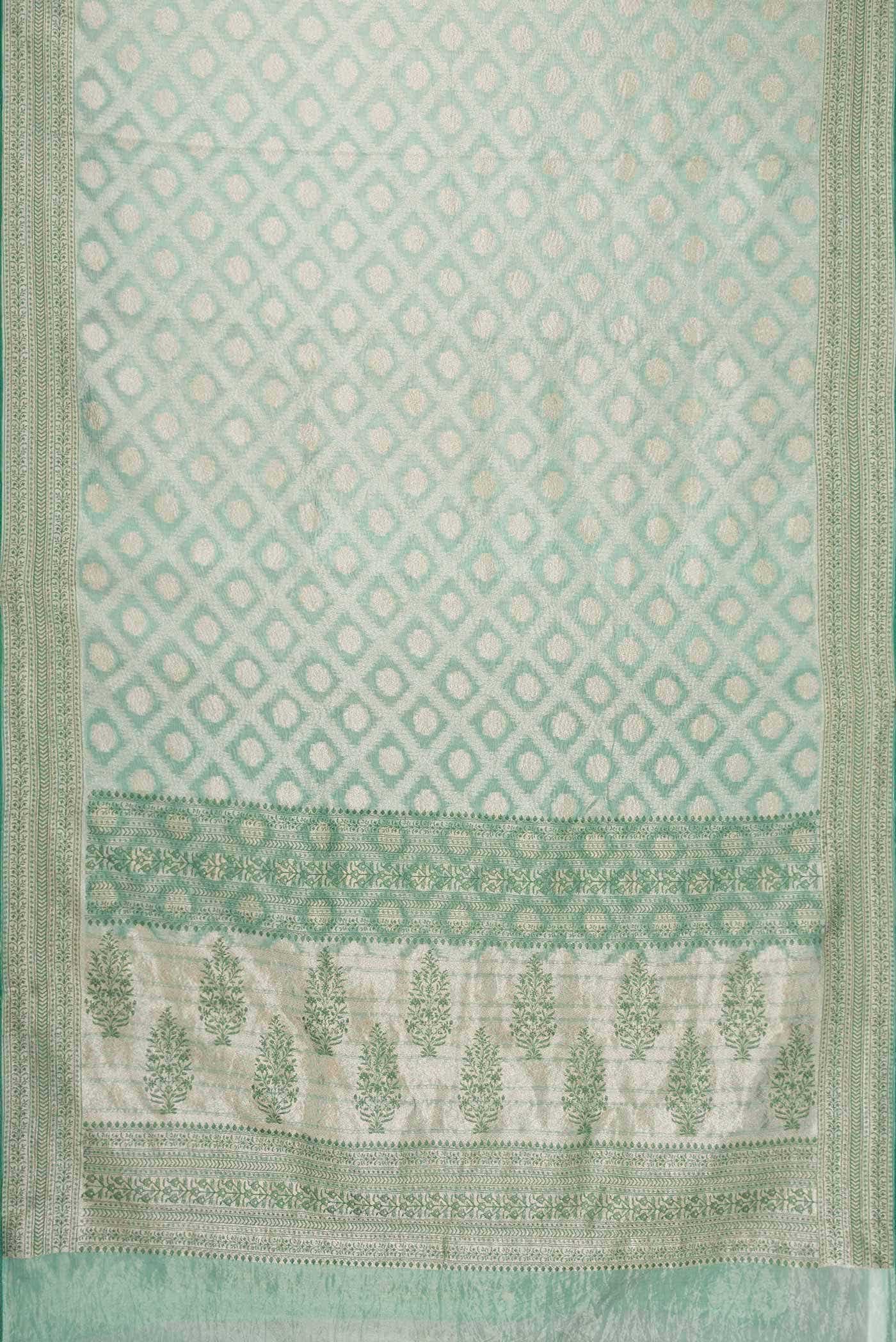 Davys Grey Chanderi Tissue Silk Saree