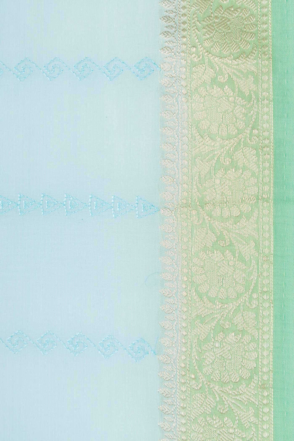 Sky Blue Chanderi Silk Saree