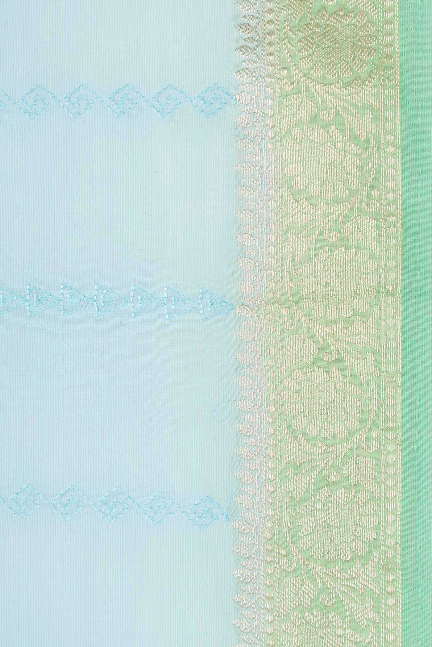 Sky Blue Chanderi Silk Saree