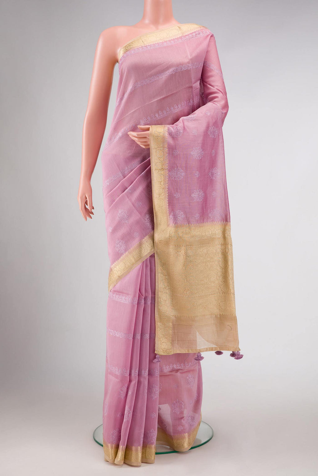 Lavender Chanderi Silk Saree