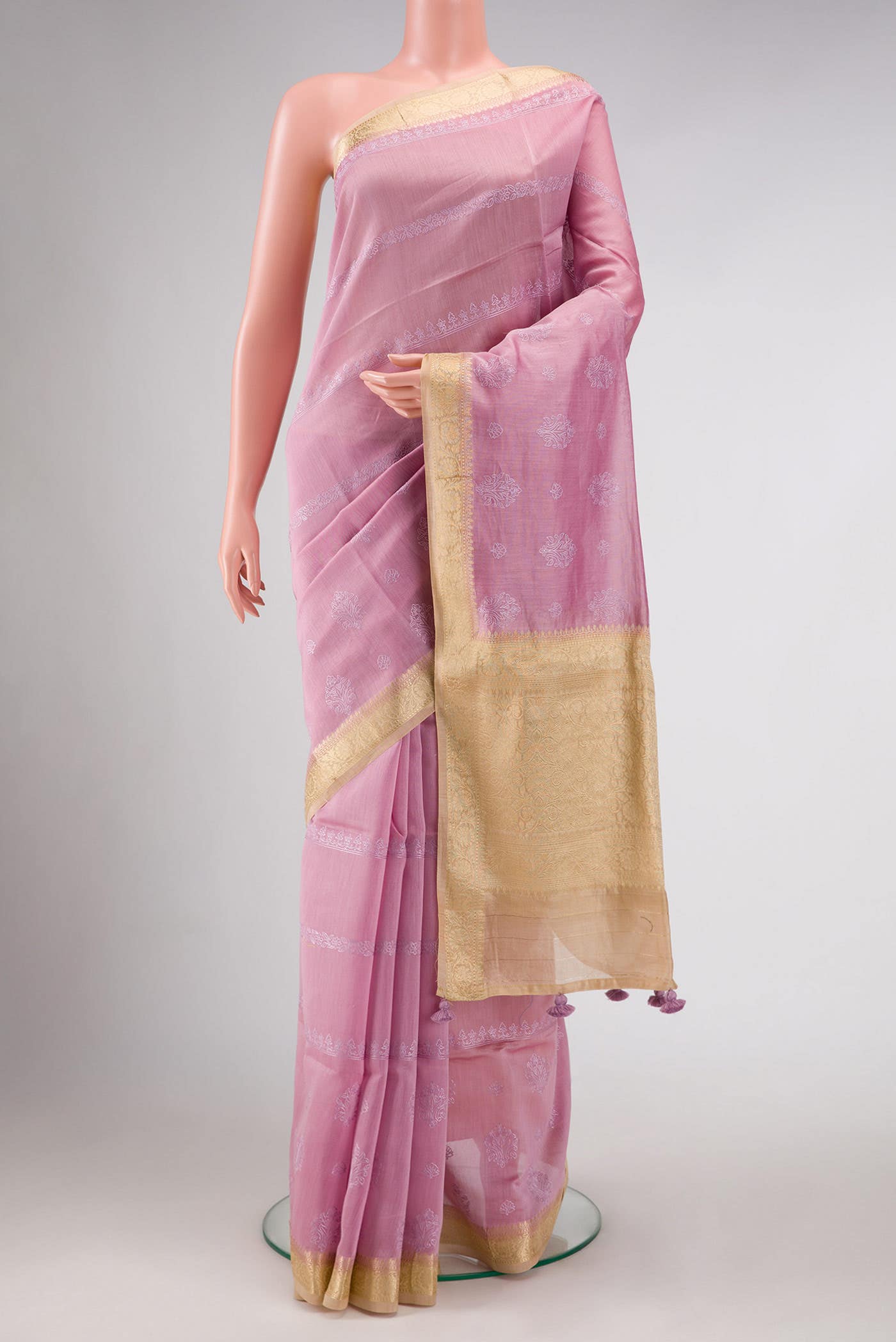 Lavender Chanderi Silk Saree
