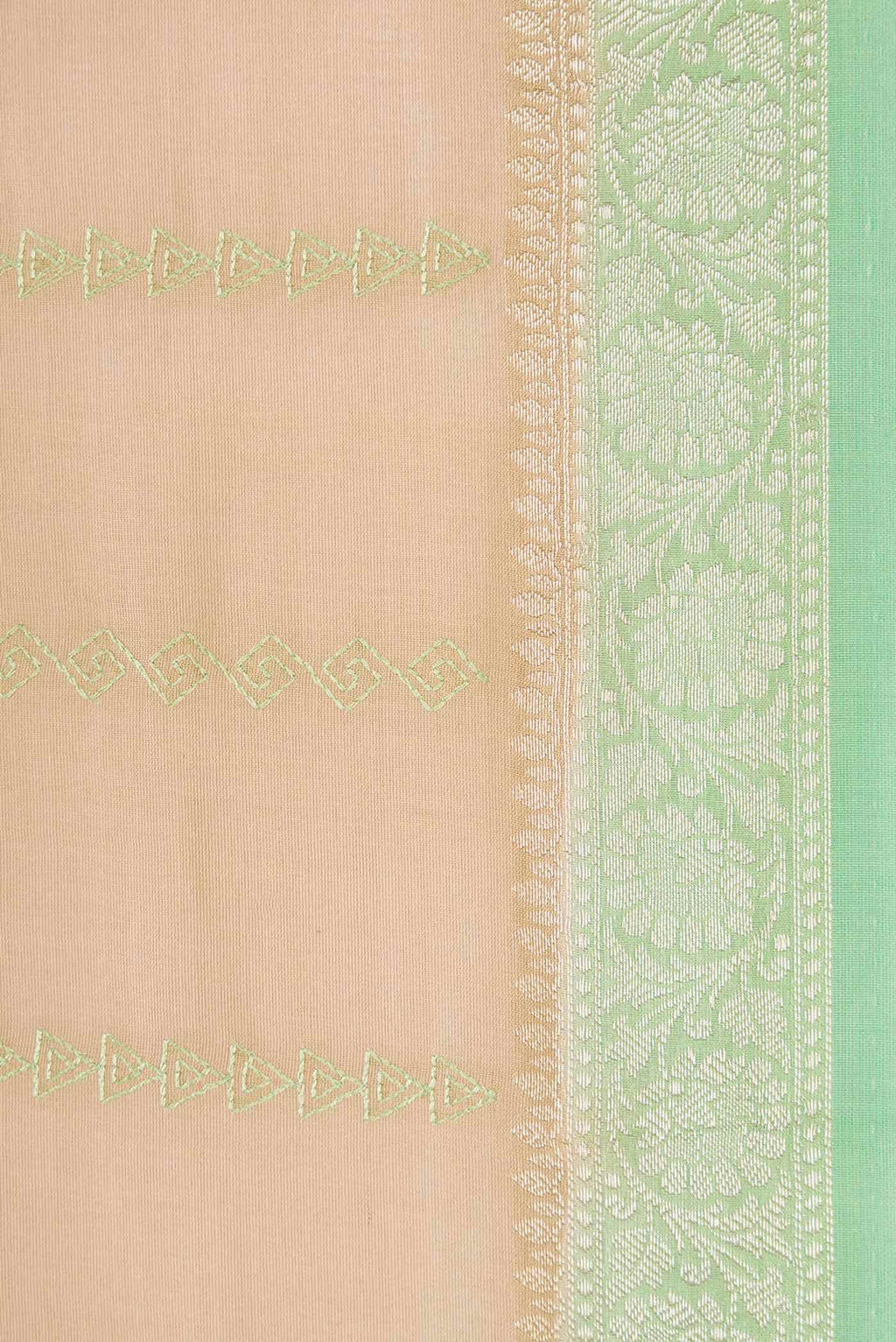 Beige Chanderi Silk Saree