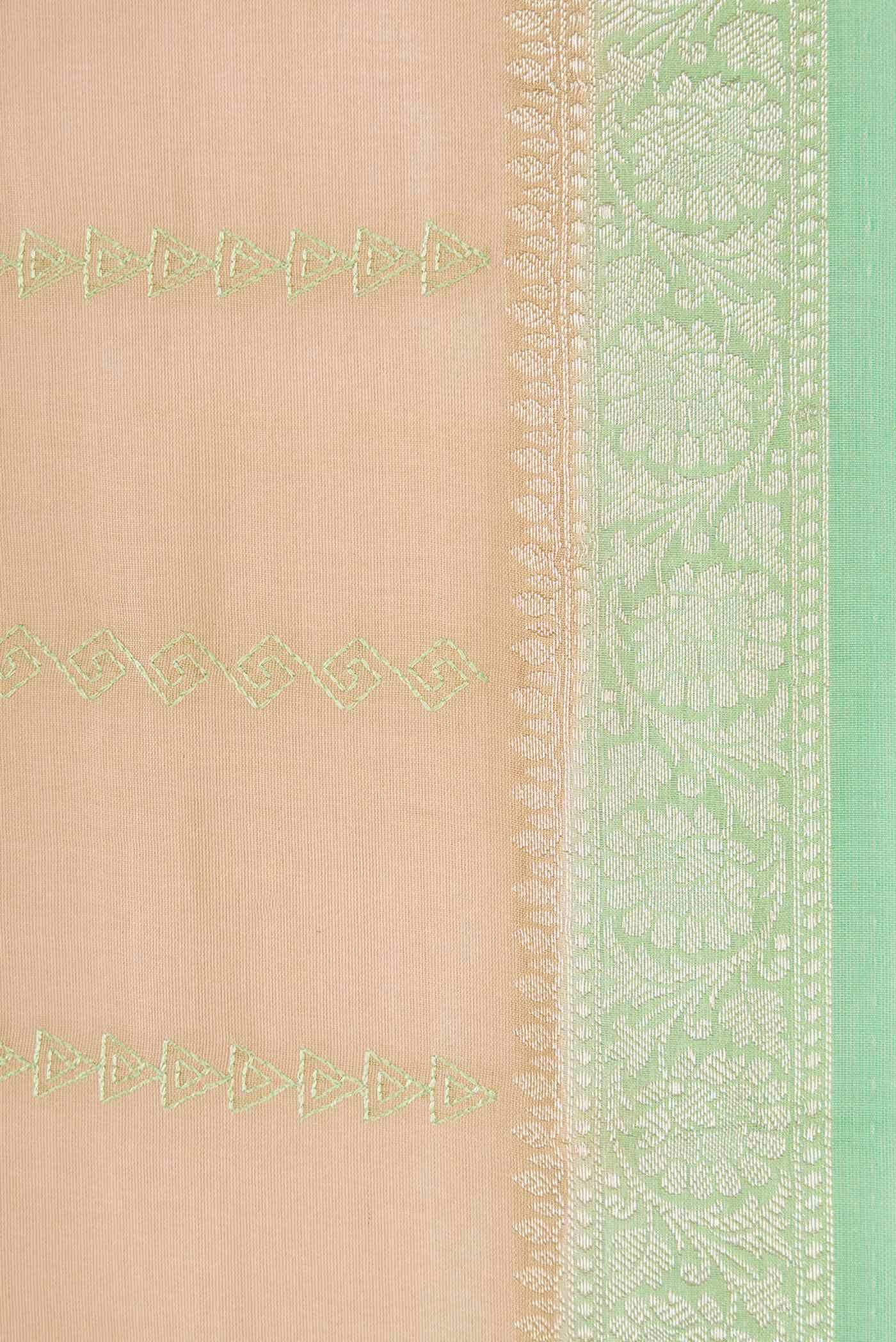 Beige Chanderi Silk Saree