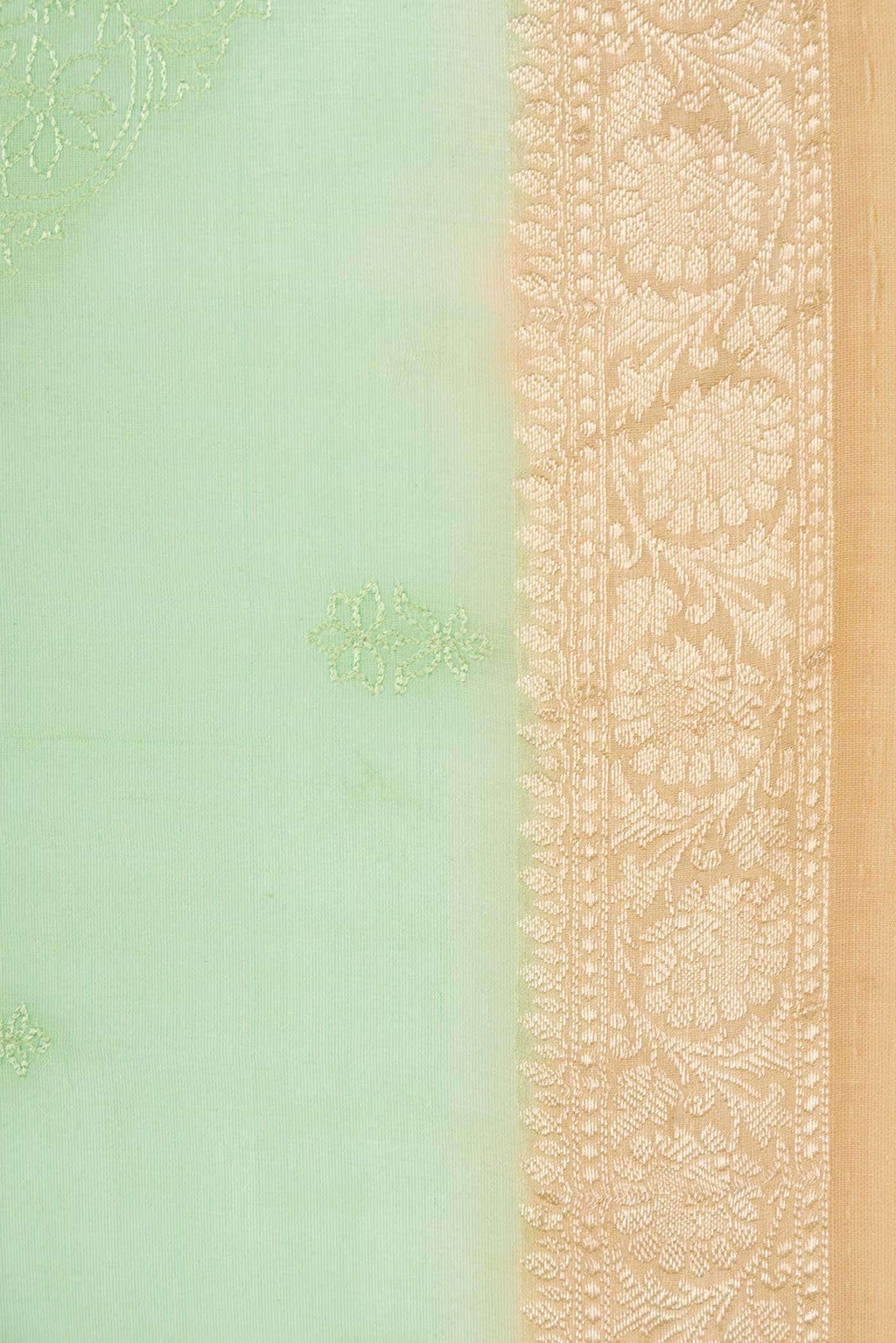 Sea Green Chanderi Silk Saree