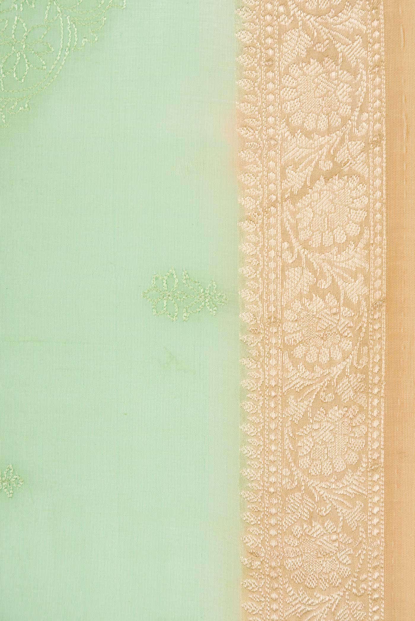 Sea Green Chanderi Silk Saree