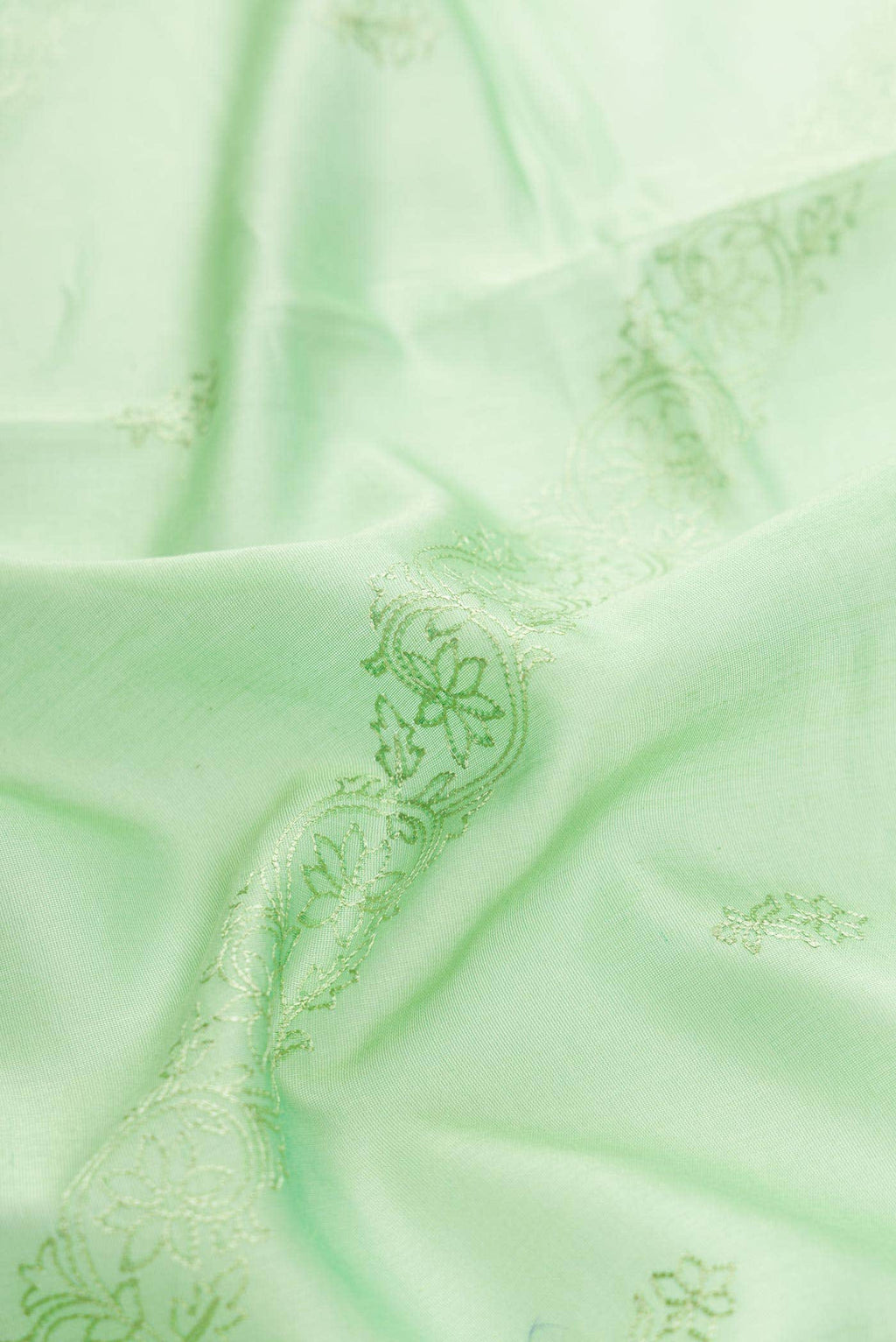 Sea Green Chanderi Silk Saree