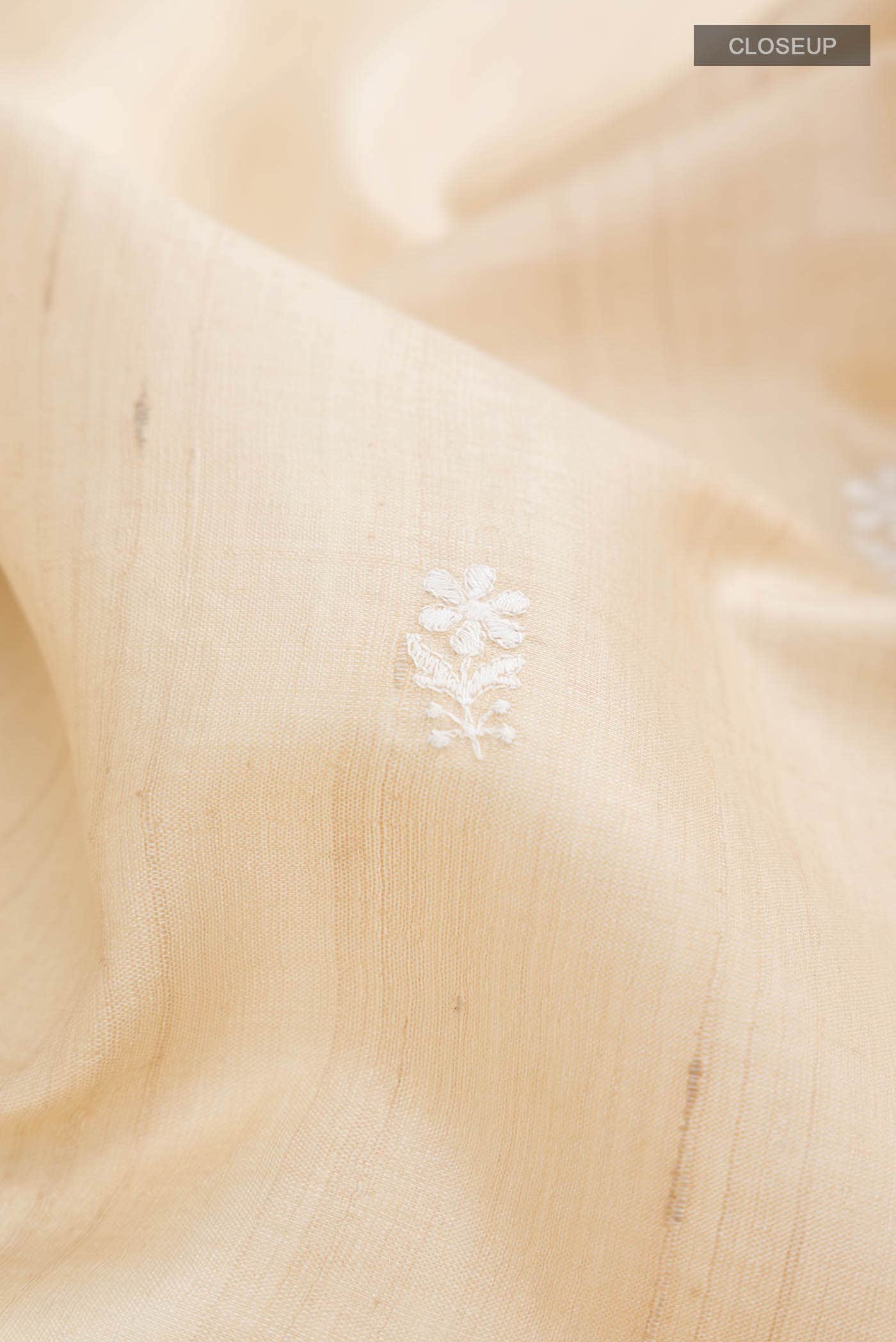 Cream Bhagalpuri Tussar Silk Saree