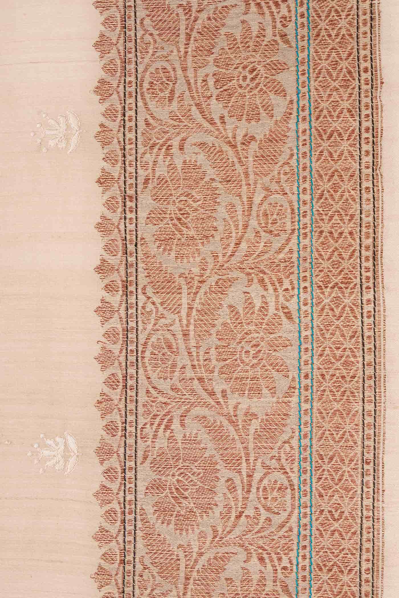 Beige Tussar Silk Saree