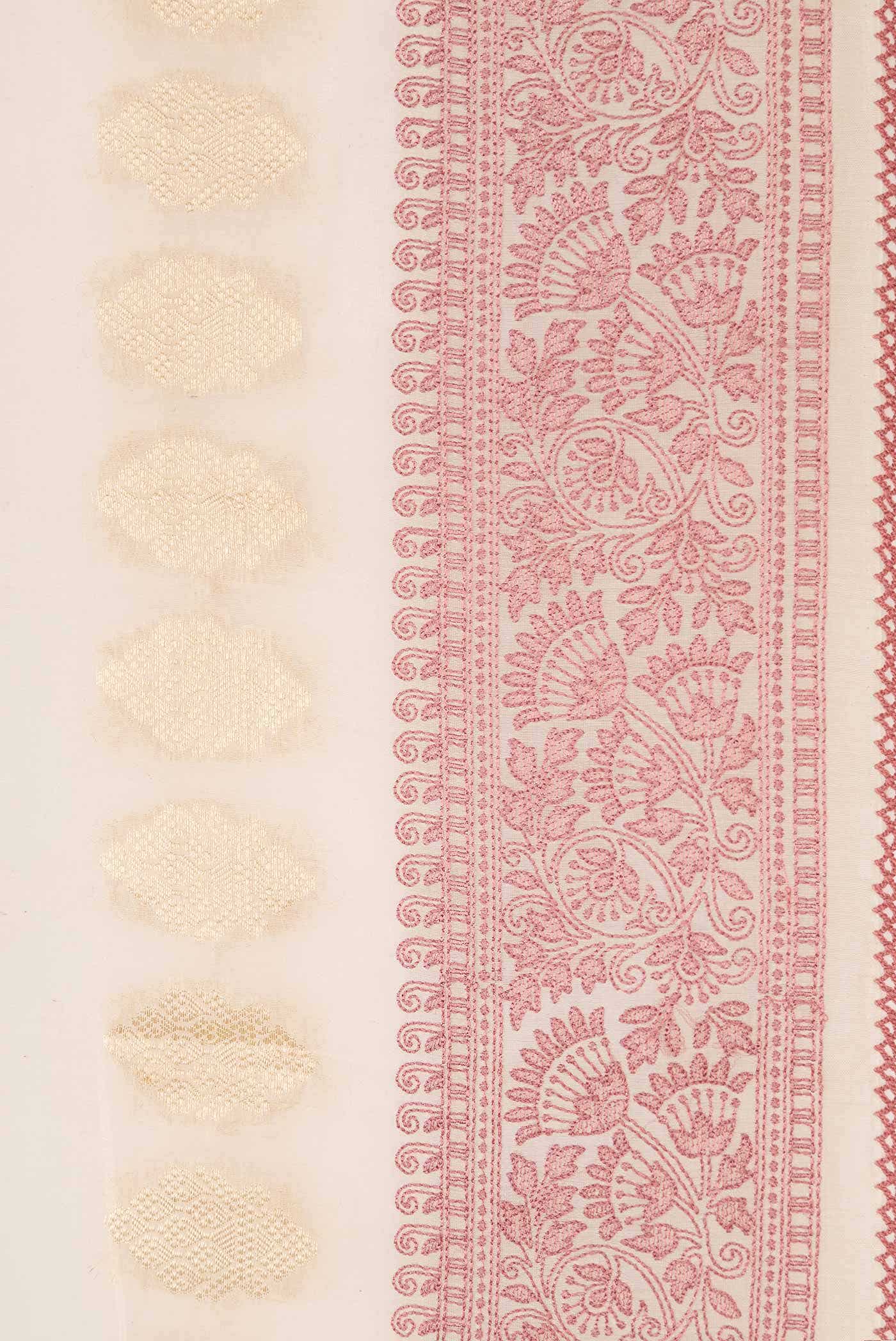 Beige Chanderi Silk Saree