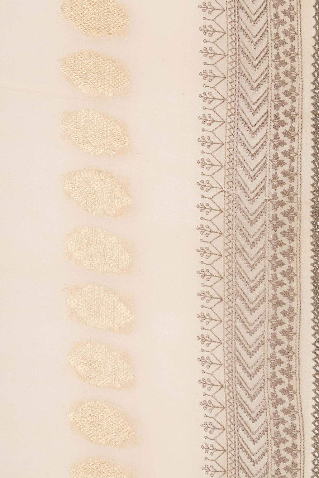Beige Chanderi Silk Saree