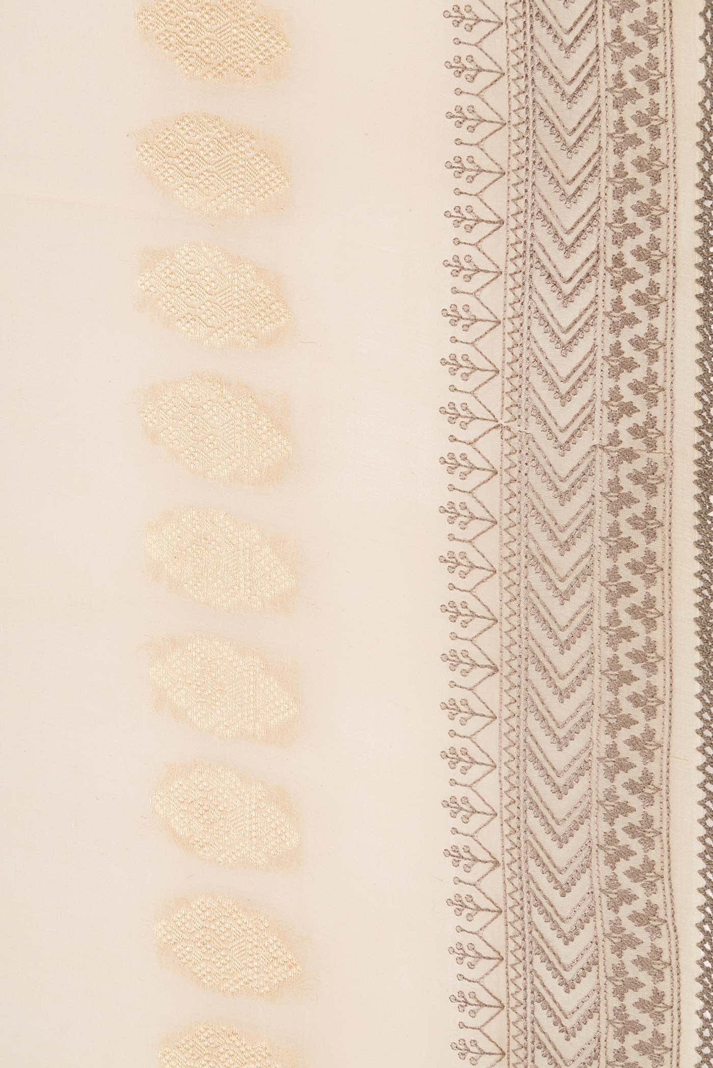 Beige Chanderi Silk Saree