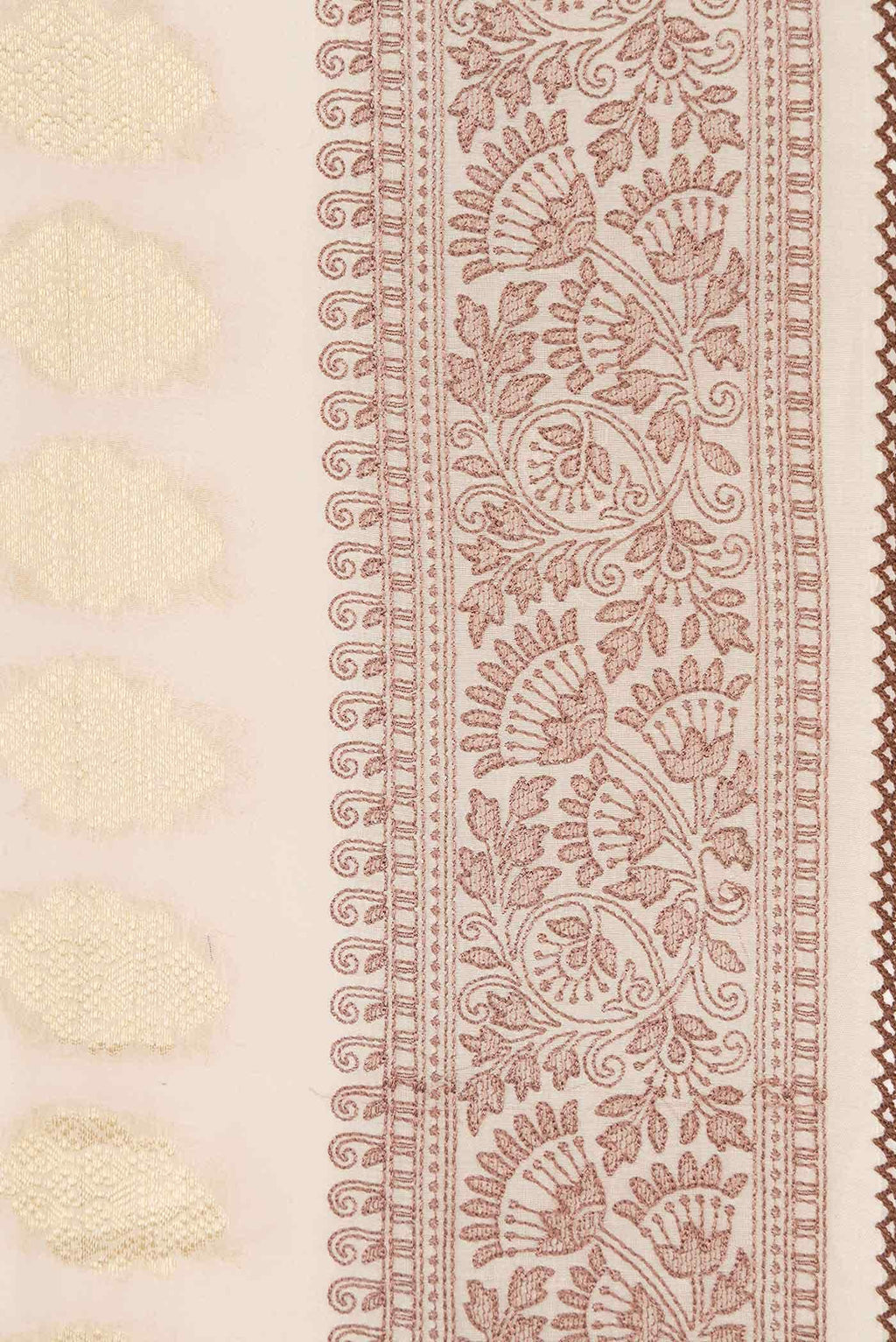 Beige Chanderi Silk Saree