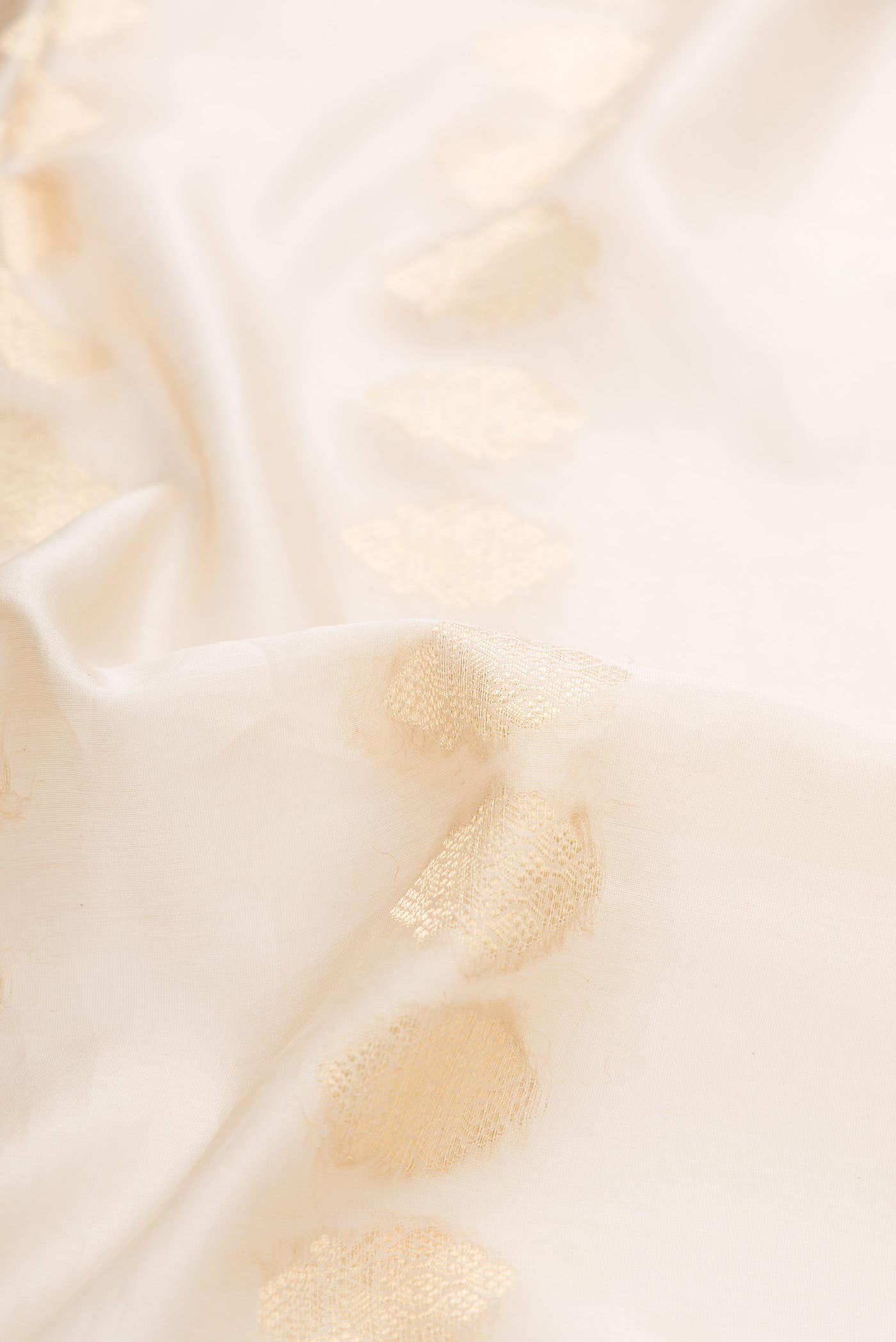 Beige Chanderi Silk Saree