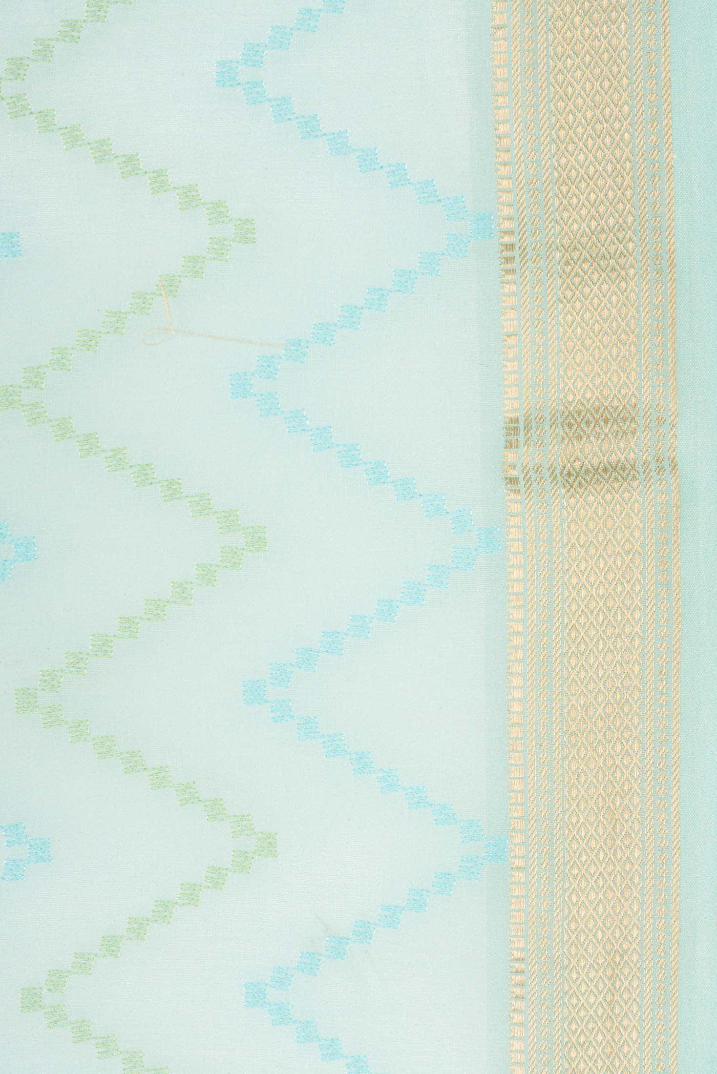 Sky Blue Chanderi Silk Saree