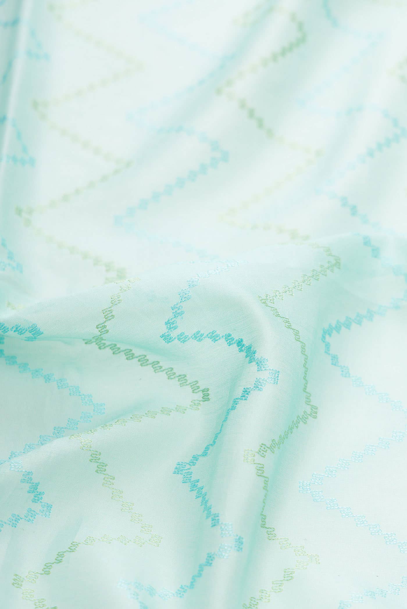 Sky Blue Chanderi Silk Saree
