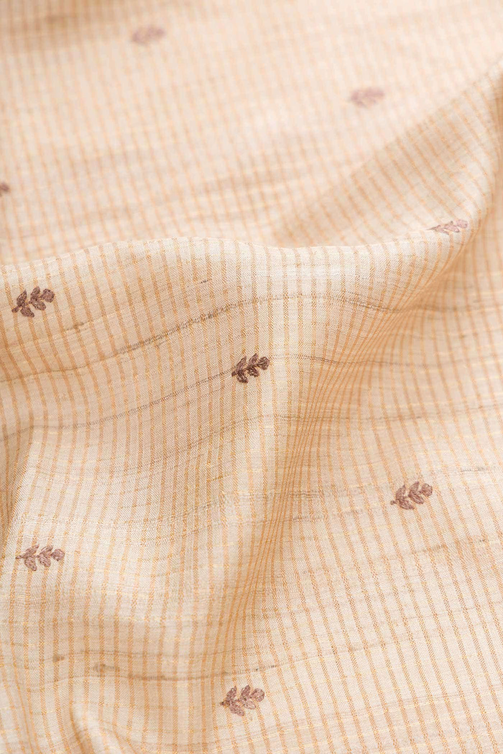 Beige Tussar Silk Saree