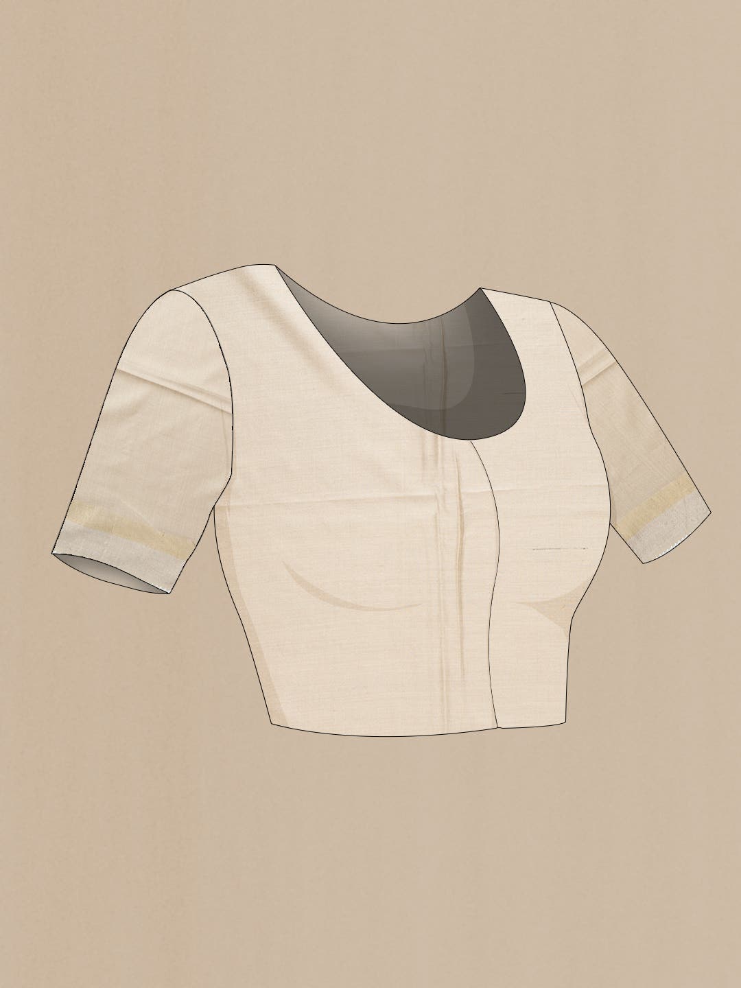 Beige Tussar Silk Saree