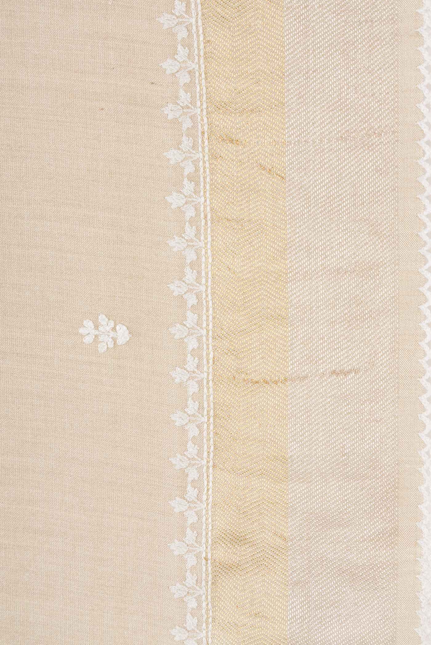 Beige Tussar Silk Saree
