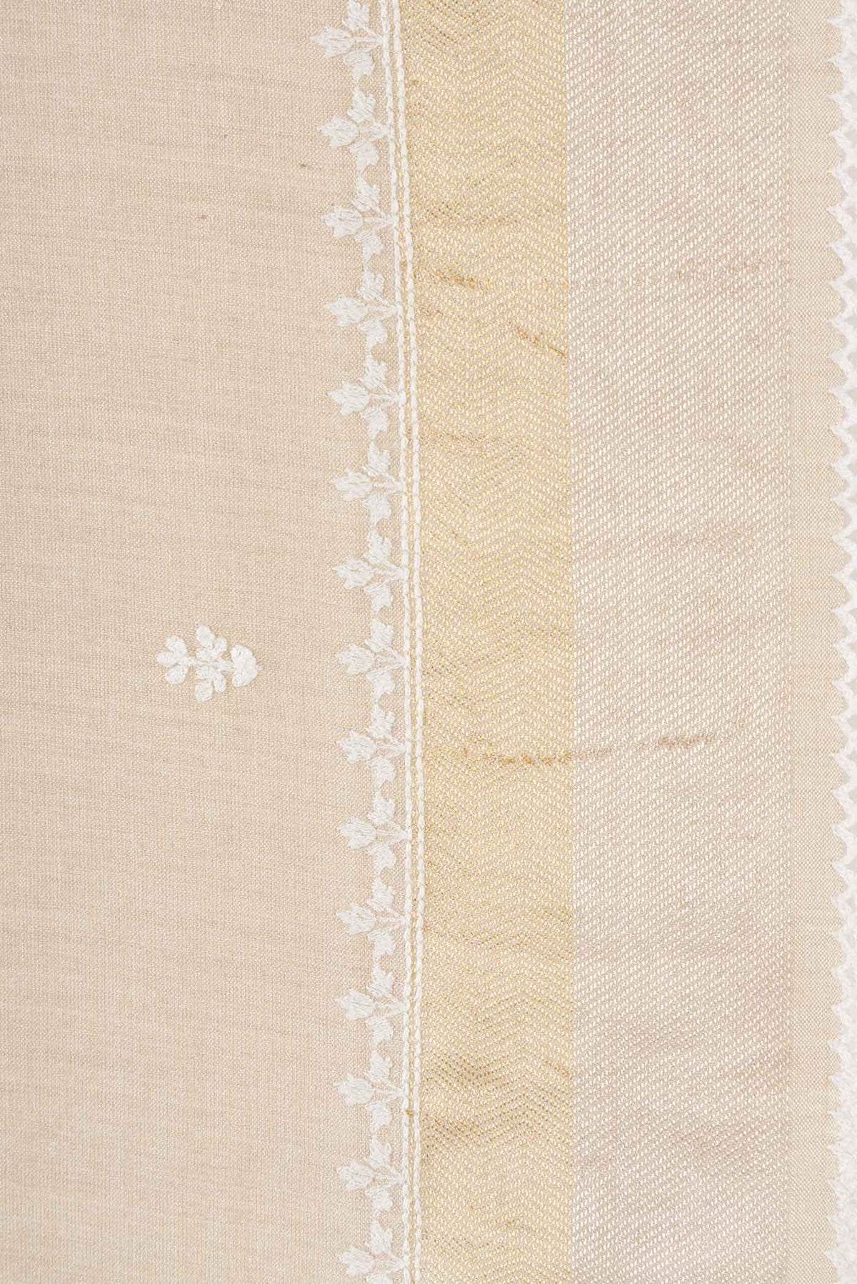 Beige Tussar Silk Saree
