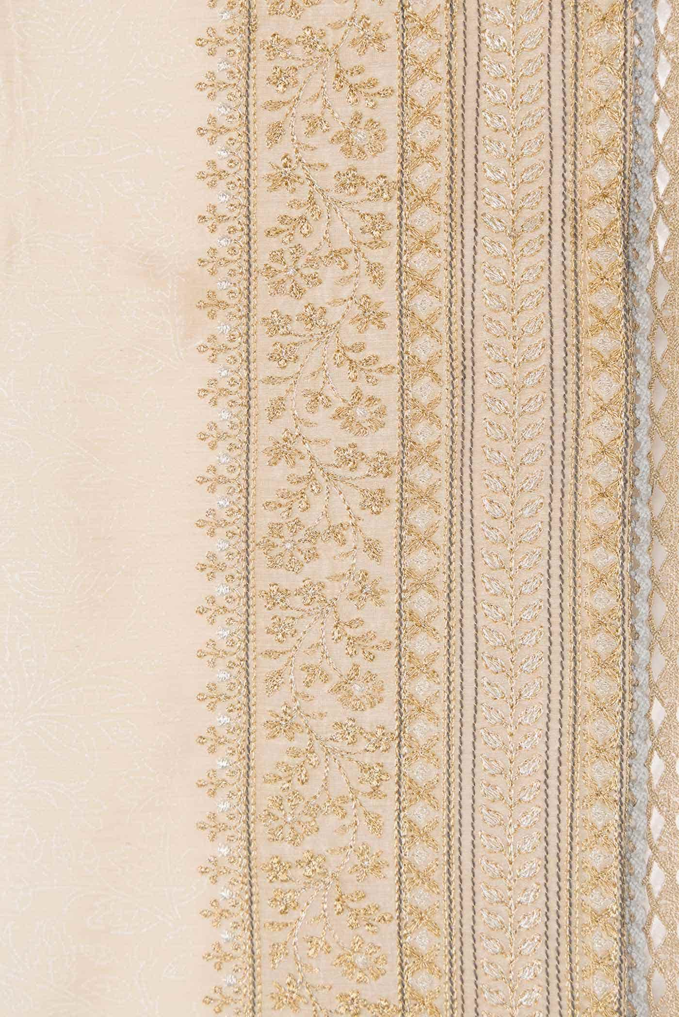 Beige Tussar Silk Saree