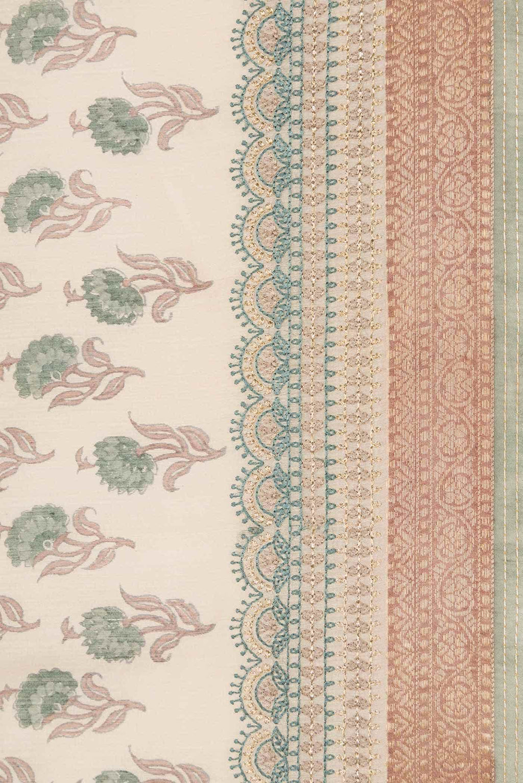Beige Tussar Silk Saree