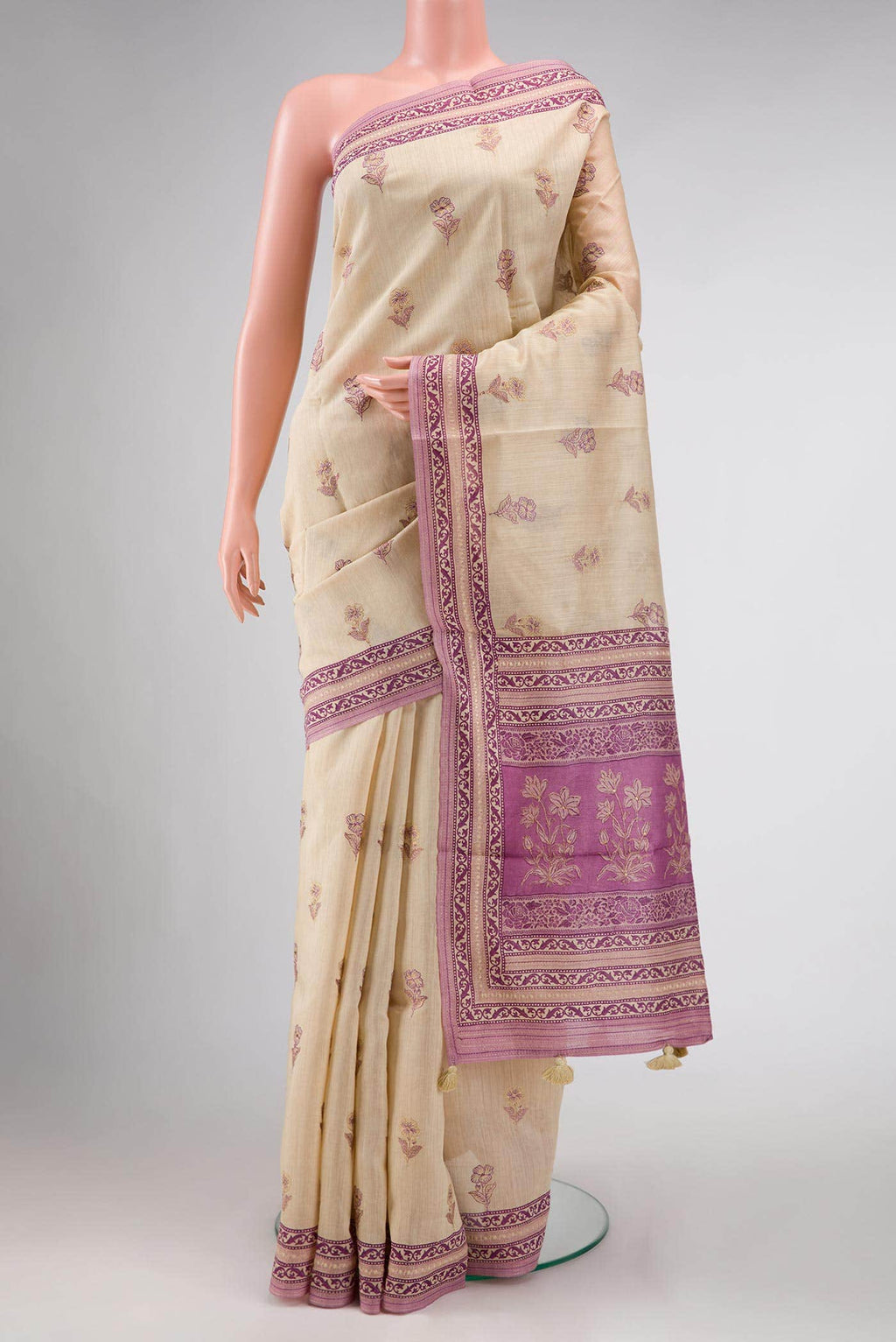 Sandal Chanderi Silk Saree