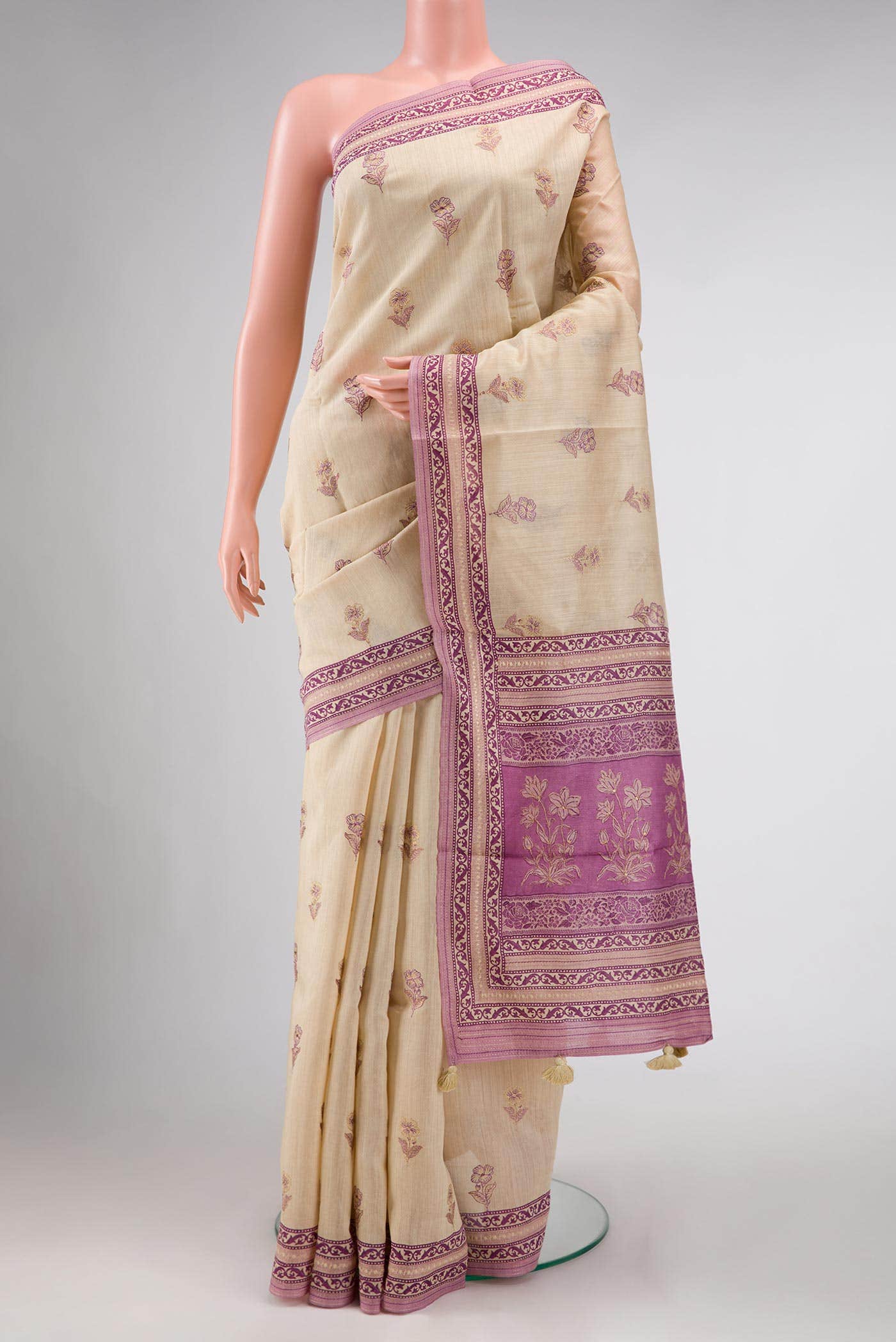 Sandal Chanderi Silk Saree
