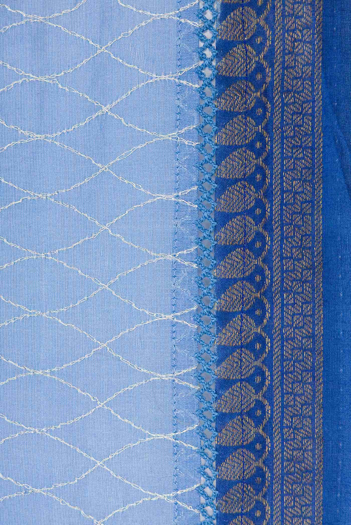 Light Blue Chanderi Silk Saree