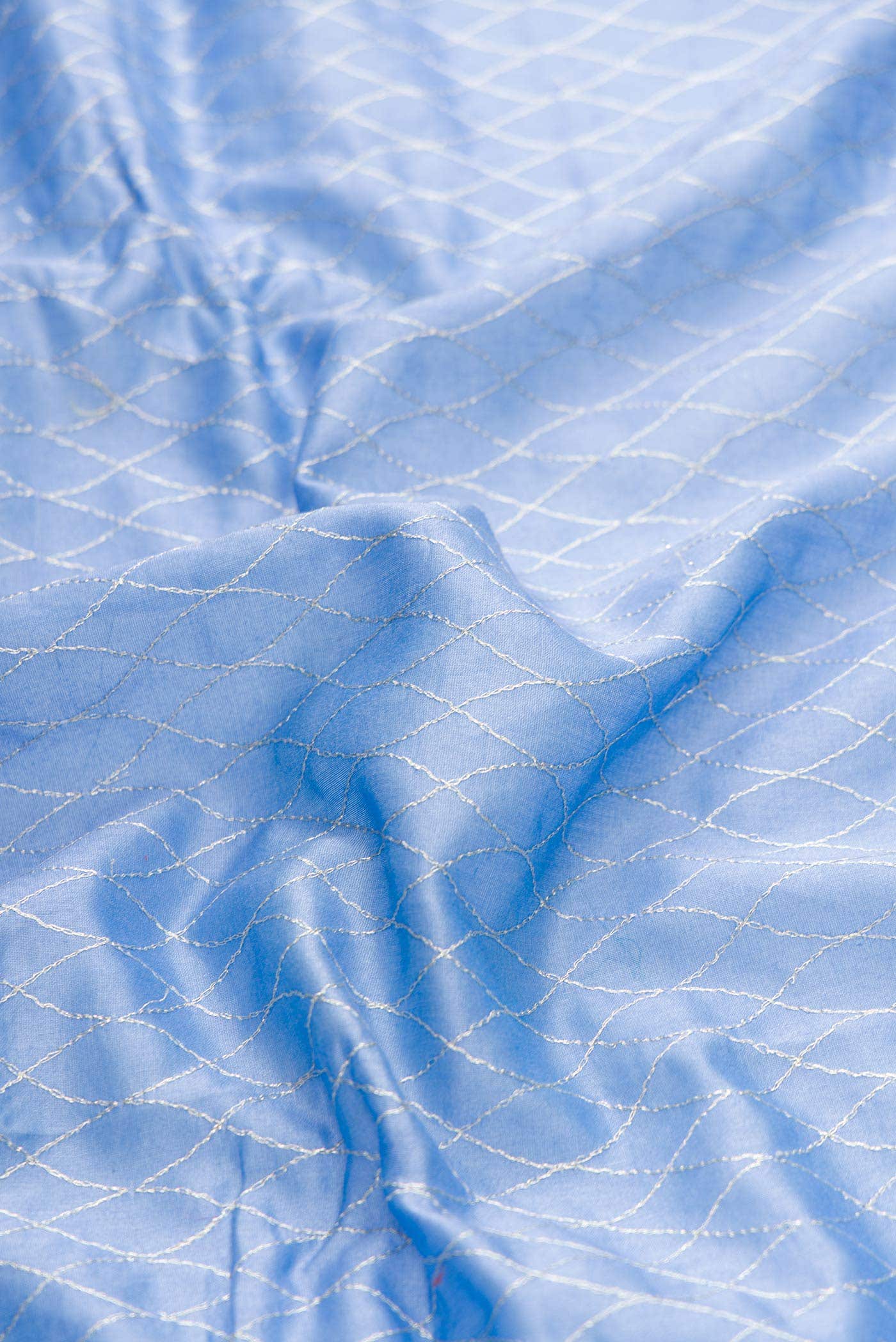 Light Blue Chanderi Silk Saree