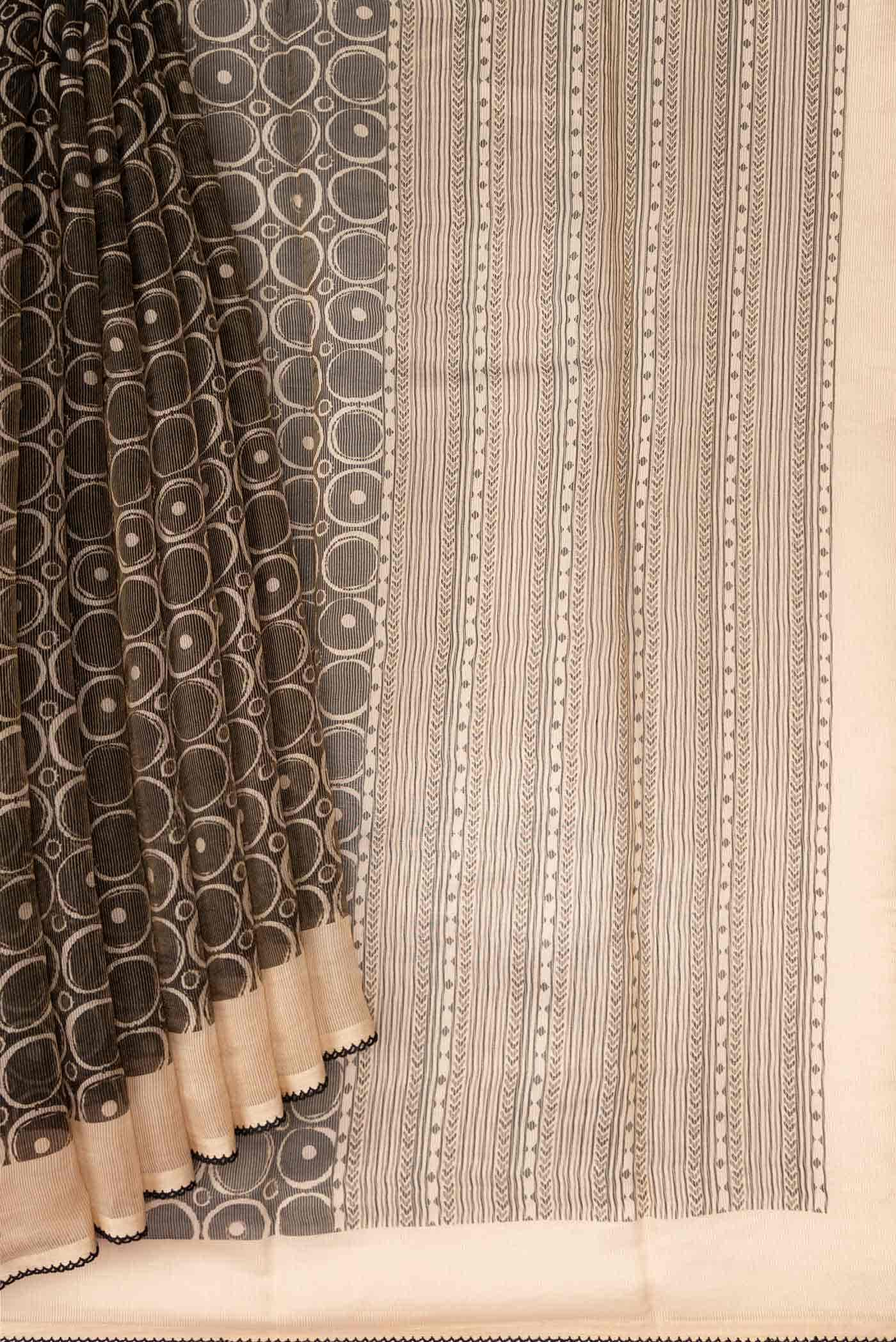 Mehandi Green Dual Tone Tussar Silk Saree