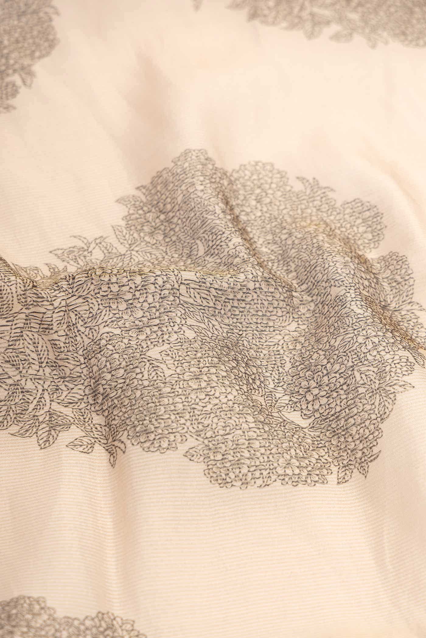 Beige Tussar Silk Saree