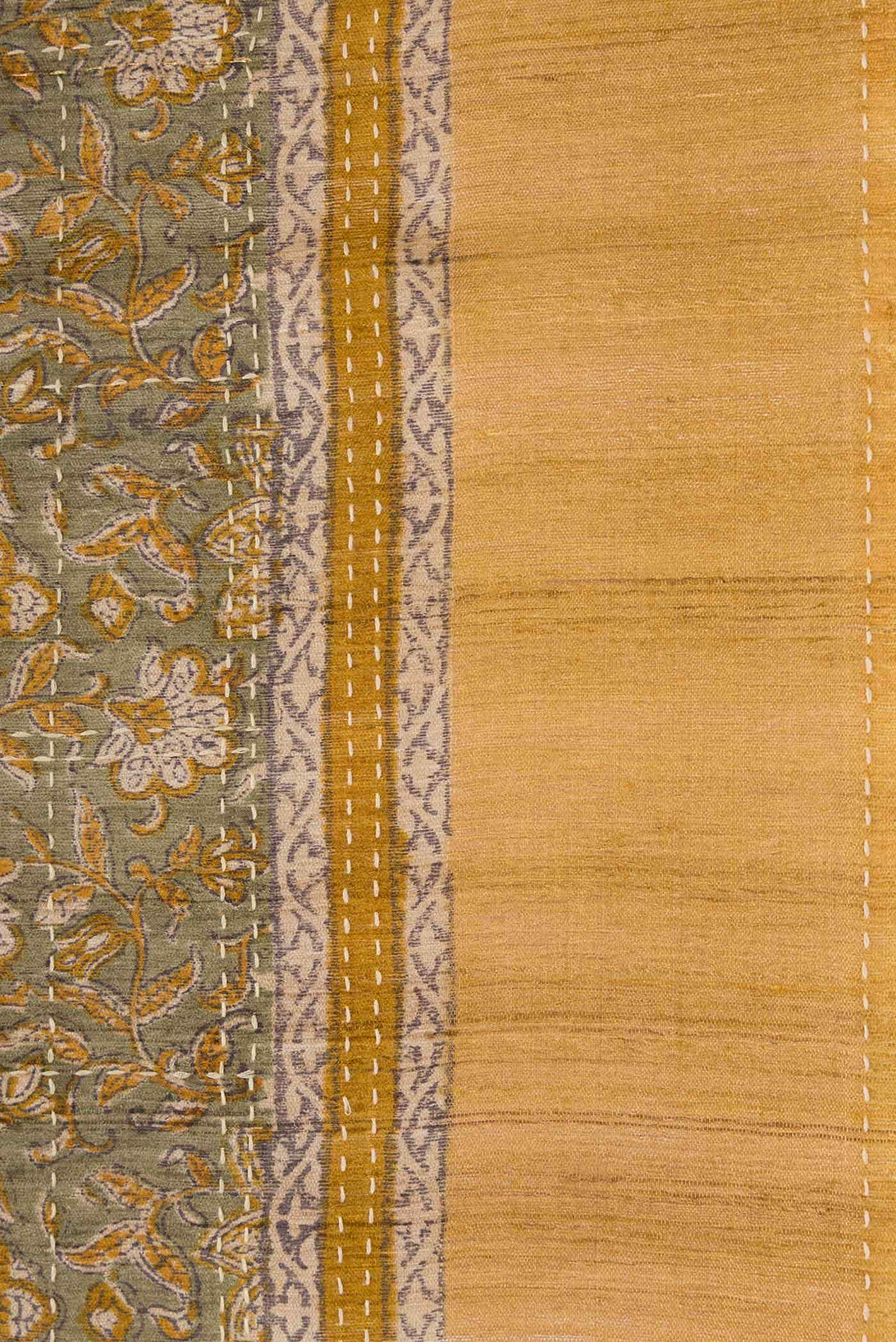Light Green Dual Tone Tussar Silk Saree