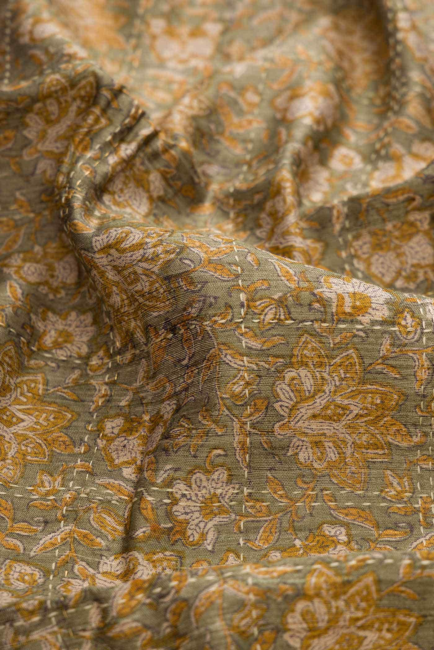 Light Green Dual Tone Tussar Silk Saree
