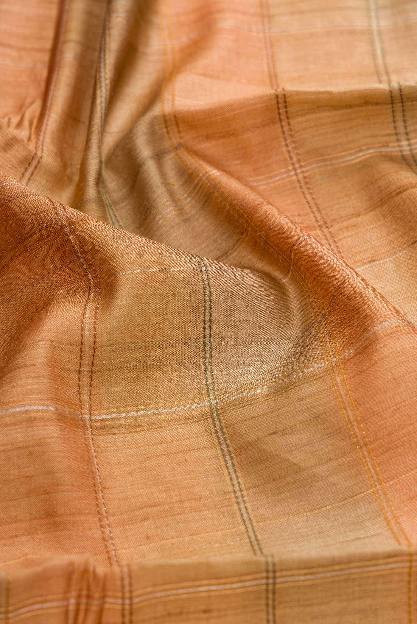 Brown Tussar Silk Saree