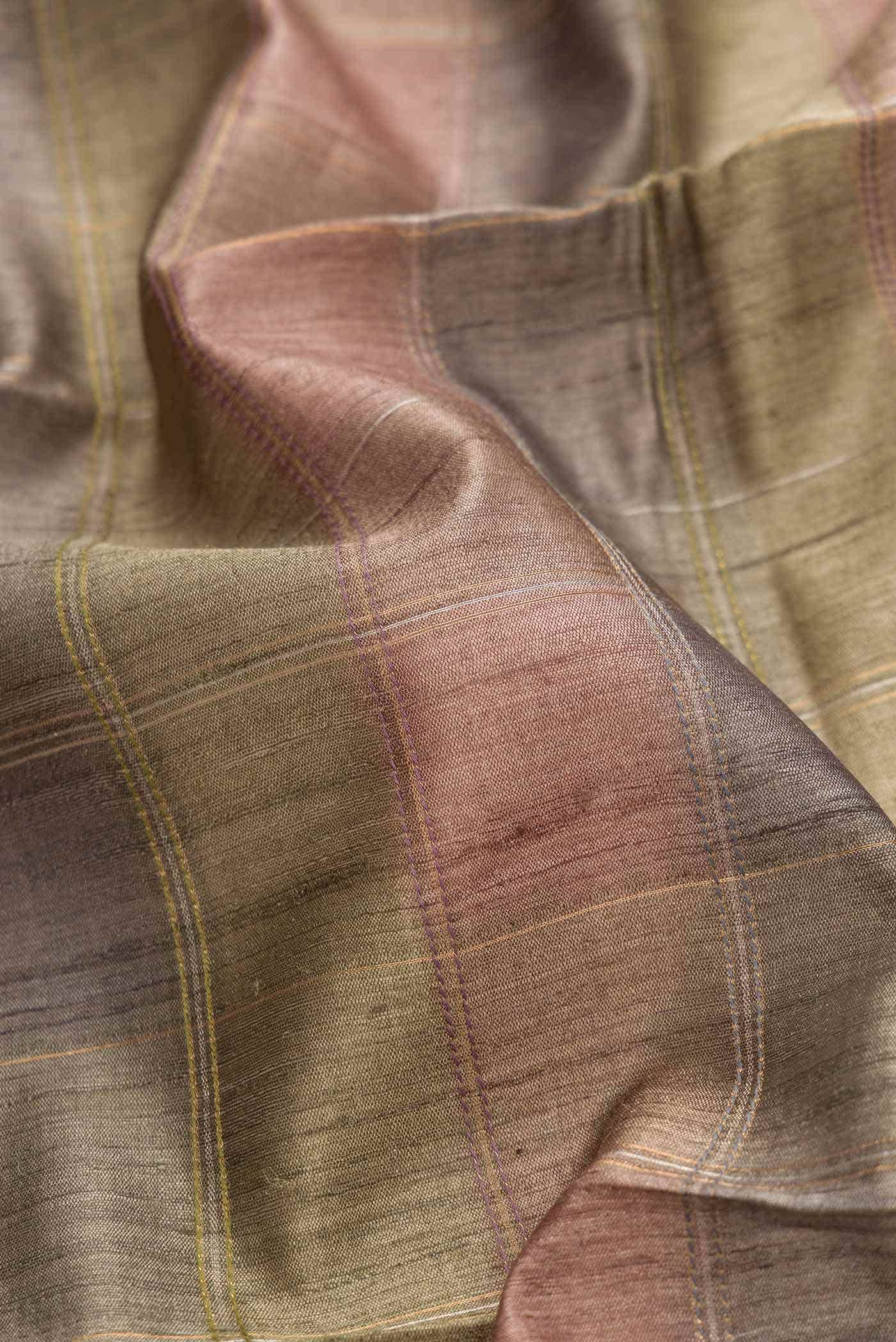 Green Dual Tone Tussar Silk Saree