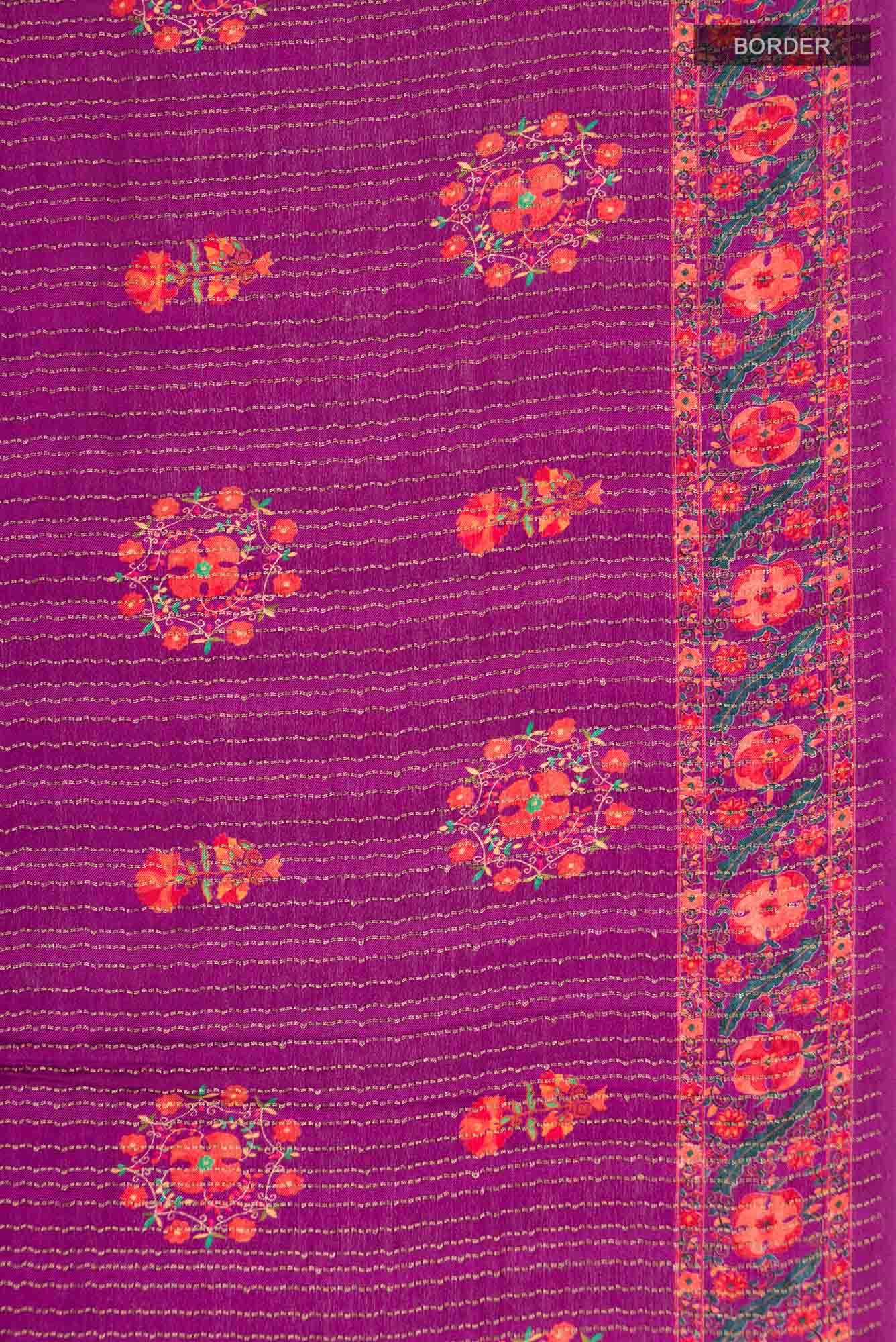 Magenta Mysore Crepe Saree