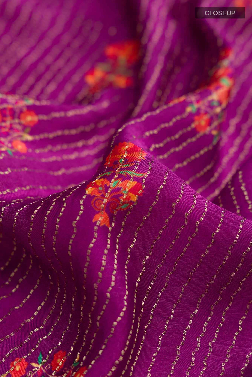Magenta Mysore Crepe Saree