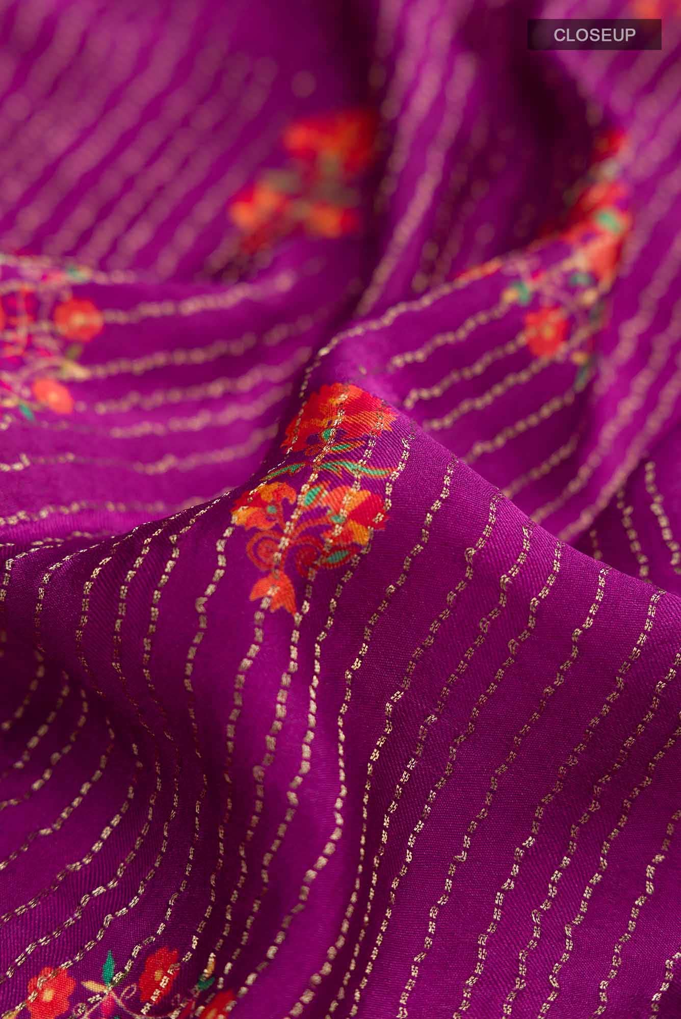 Magenta Mysore Crepe Saree