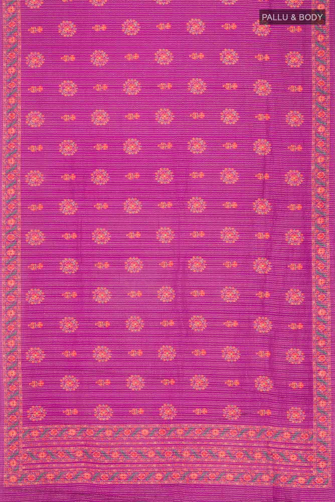Magenta Mysore Crepe Saree