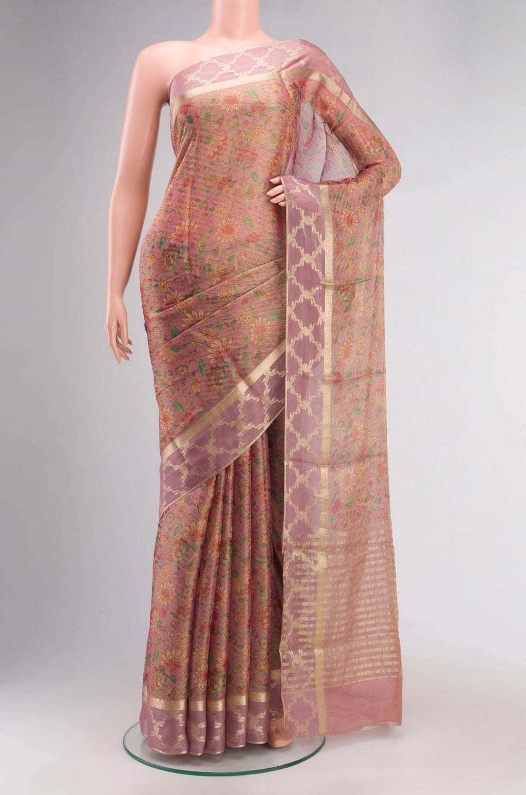 Mauve Banarasi Georgette Saree