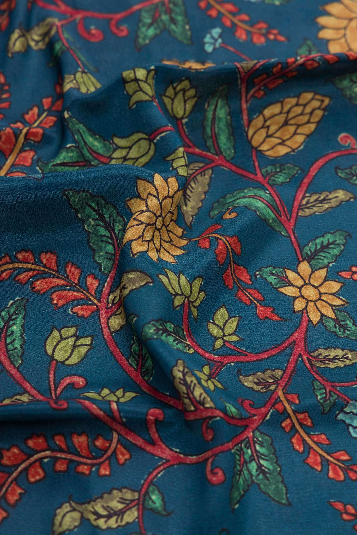 Maya Blue Mysore Crepe Saree