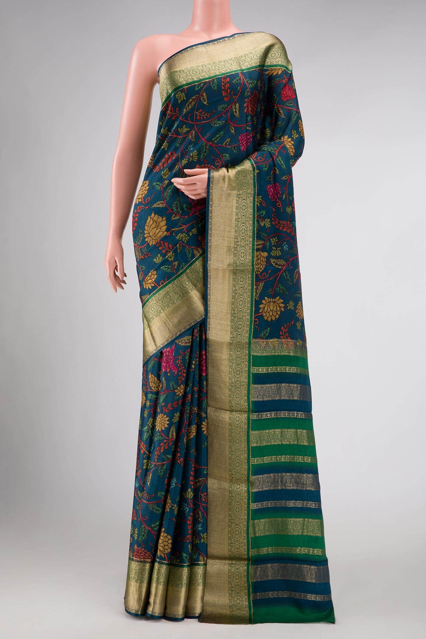 Maya Blue Mysore Crepe Saree