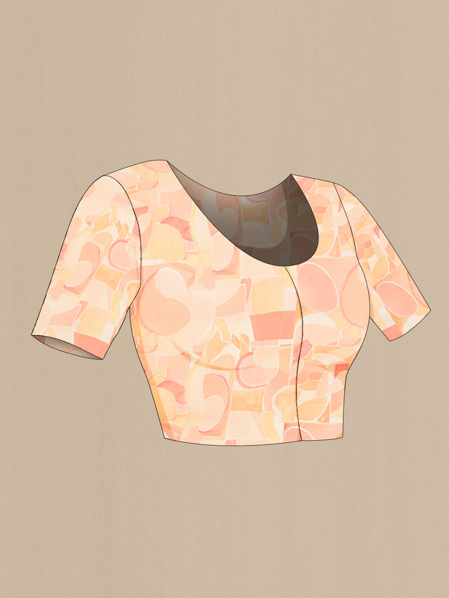 Peach Mysore Chiffon Saree