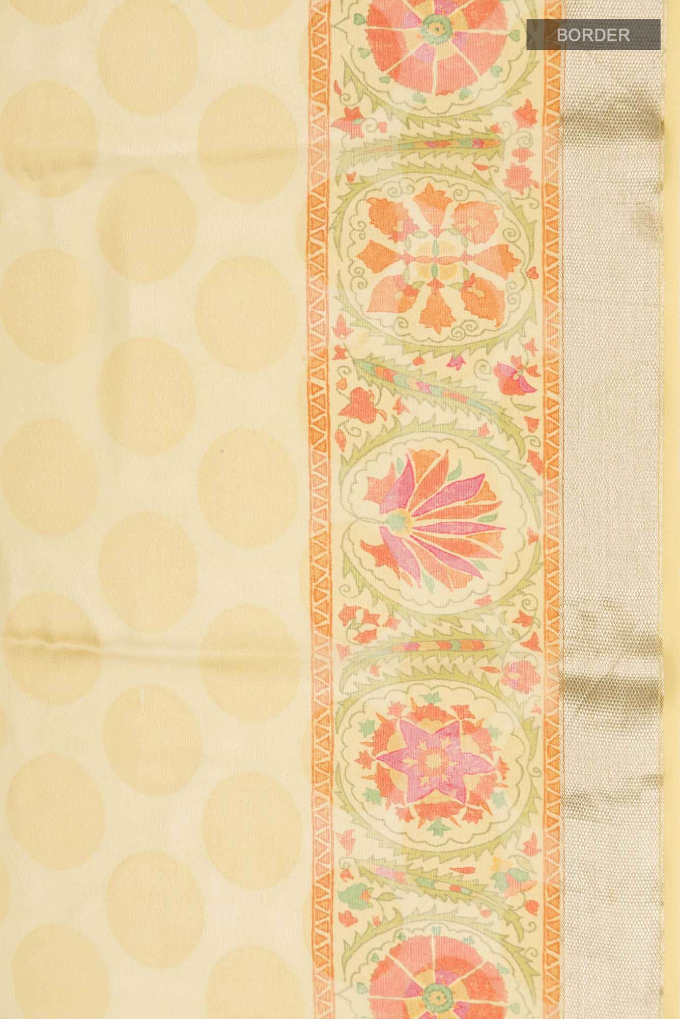 Yellow Mysore Georgette Saree