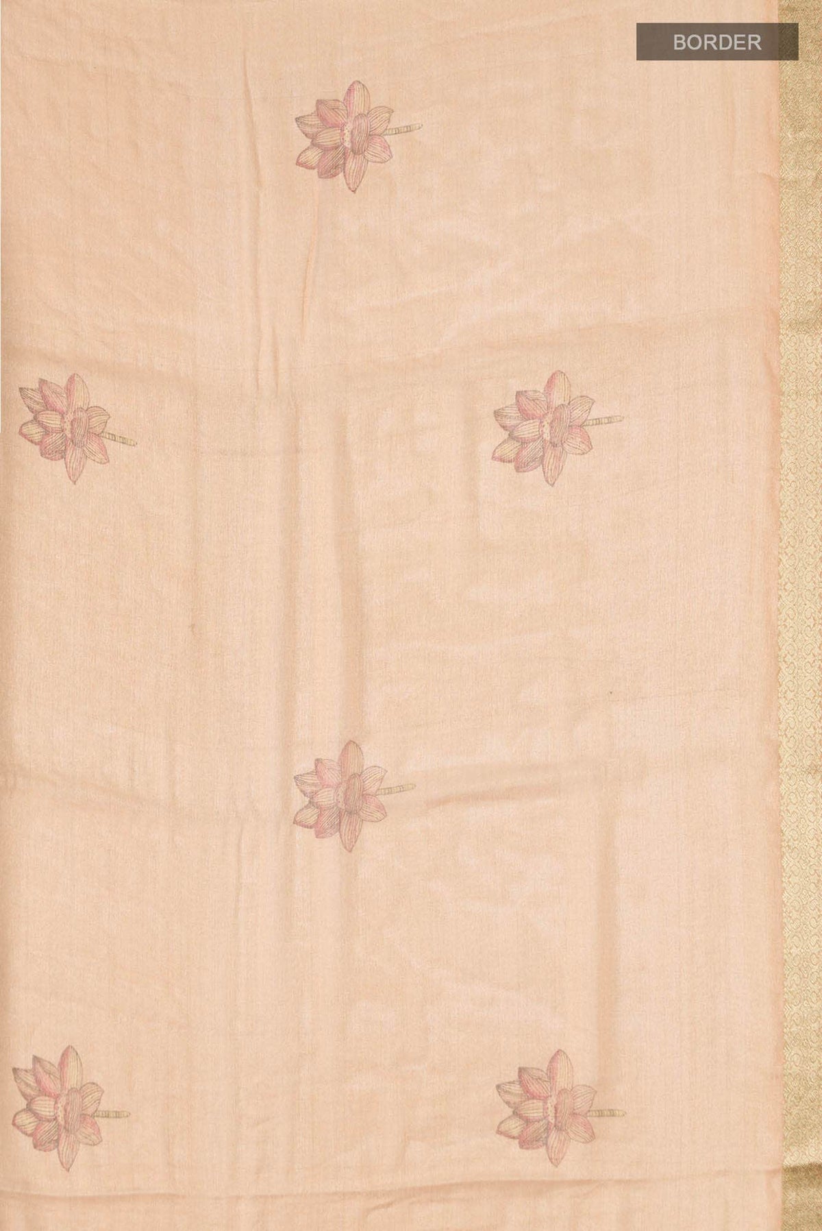 Peach Mysore Georgette Saree