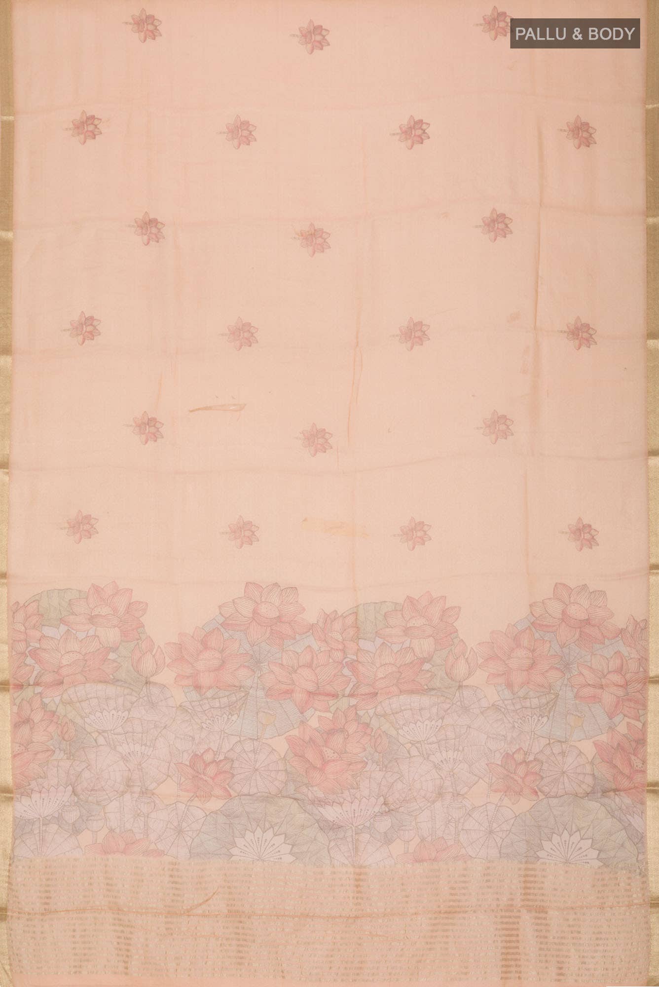 Peach Mysore Georgette Saree