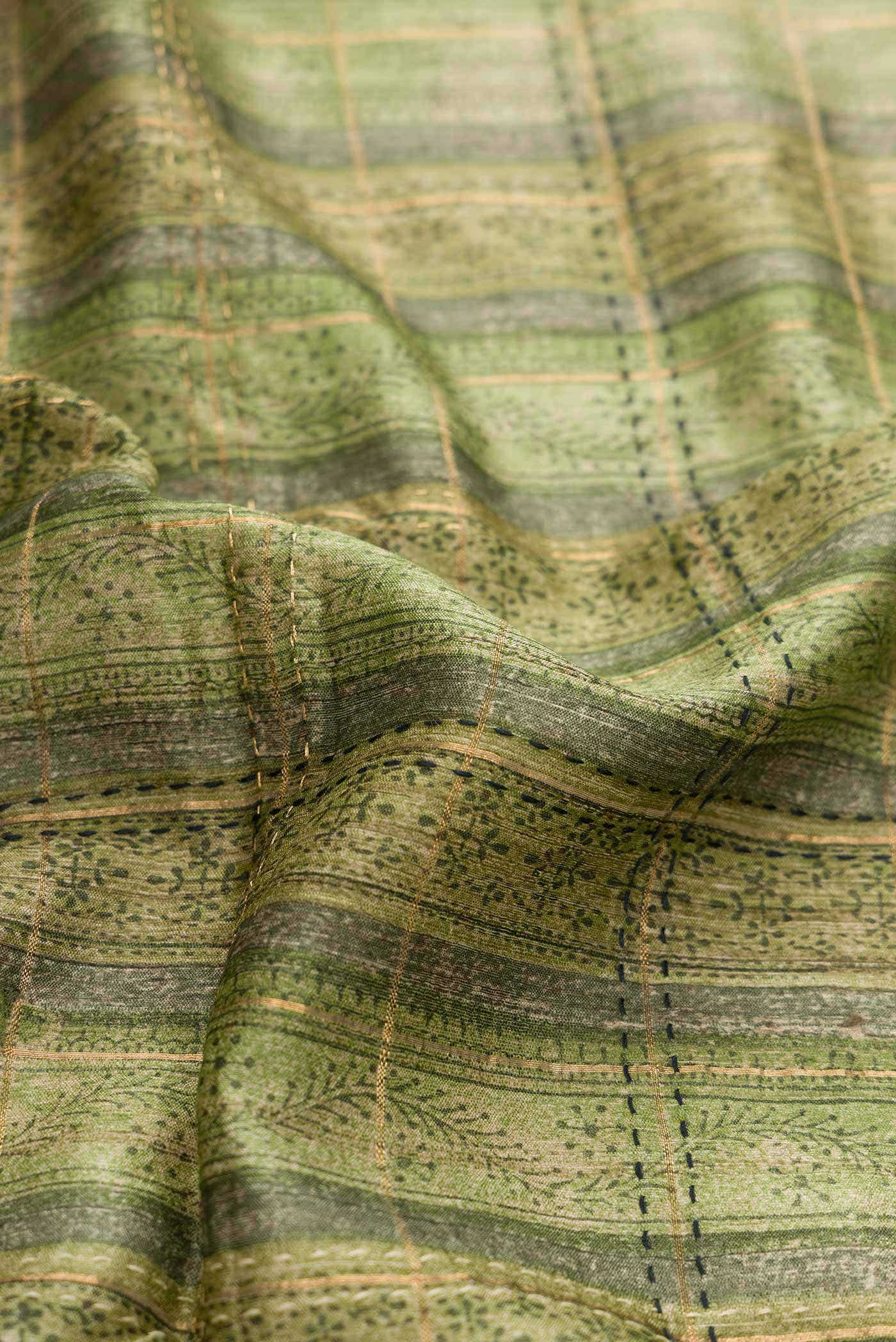 Green Tussar Silk Saree