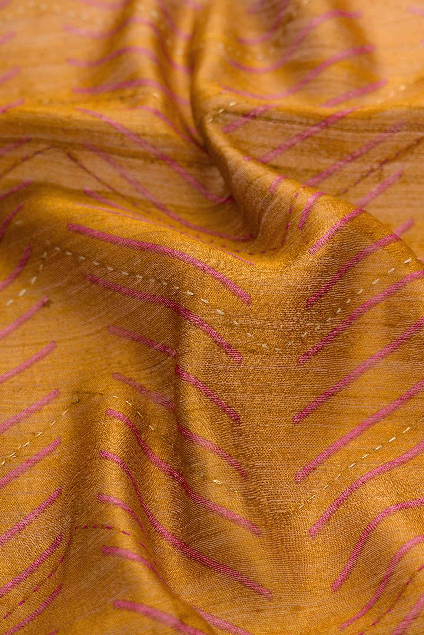 Mustard Tussar Silk Saree