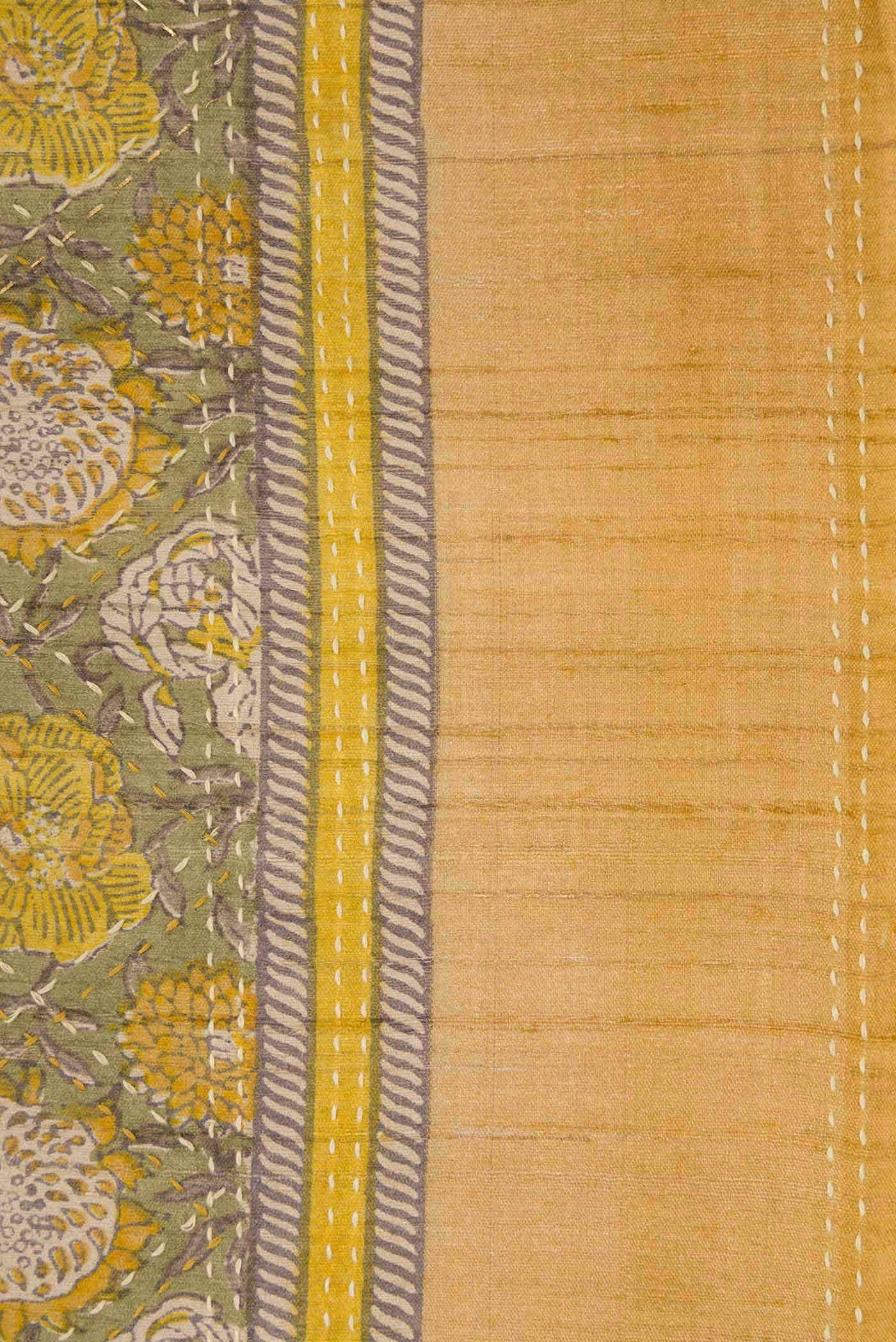 Green Tussar Silk Saree