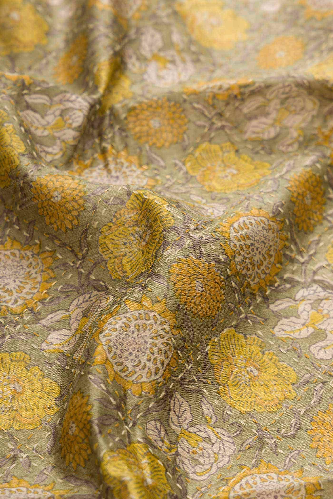 Green Tussar Silk Saree